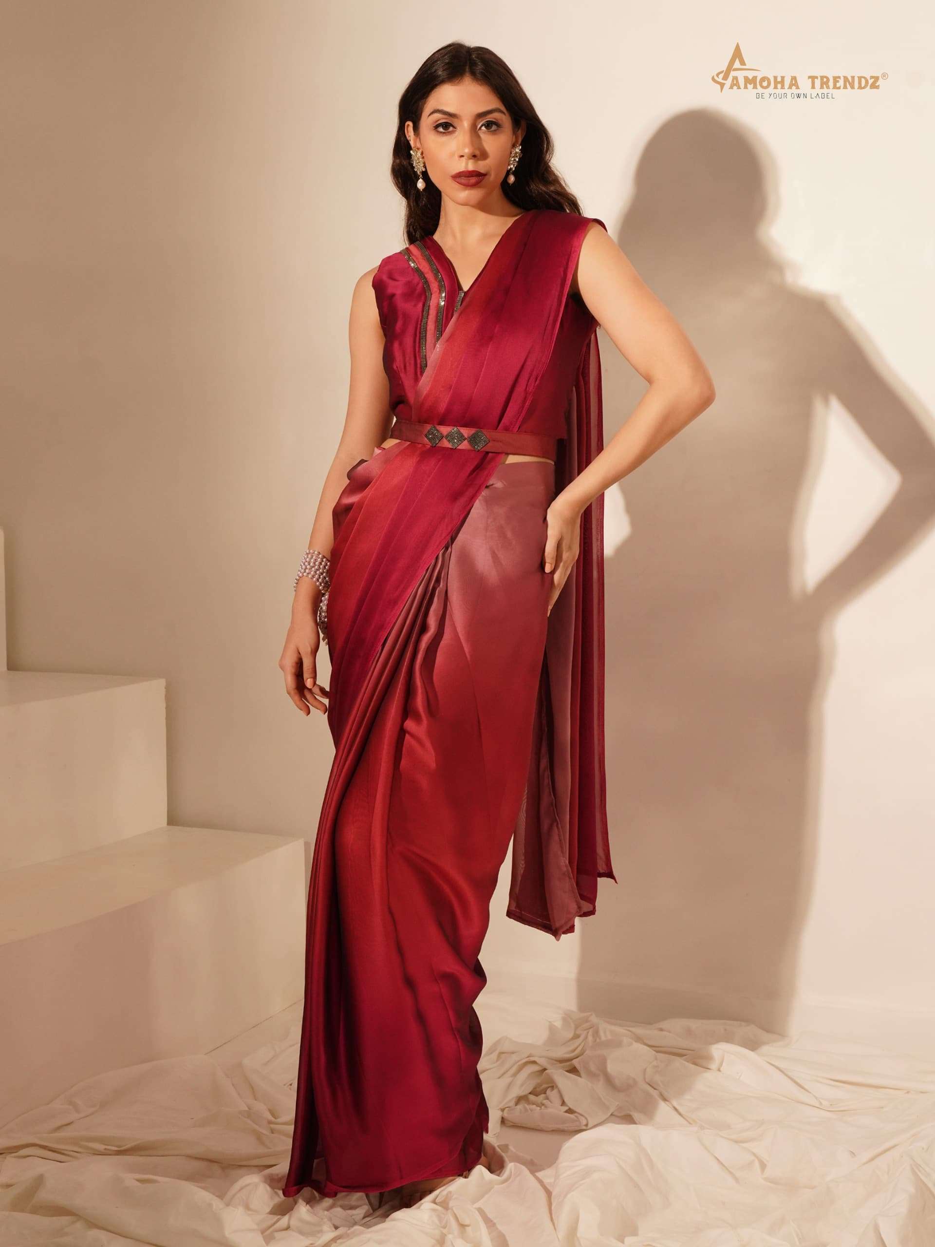 101139 by amoha colors imported ombre pattern readymade saree collection surat