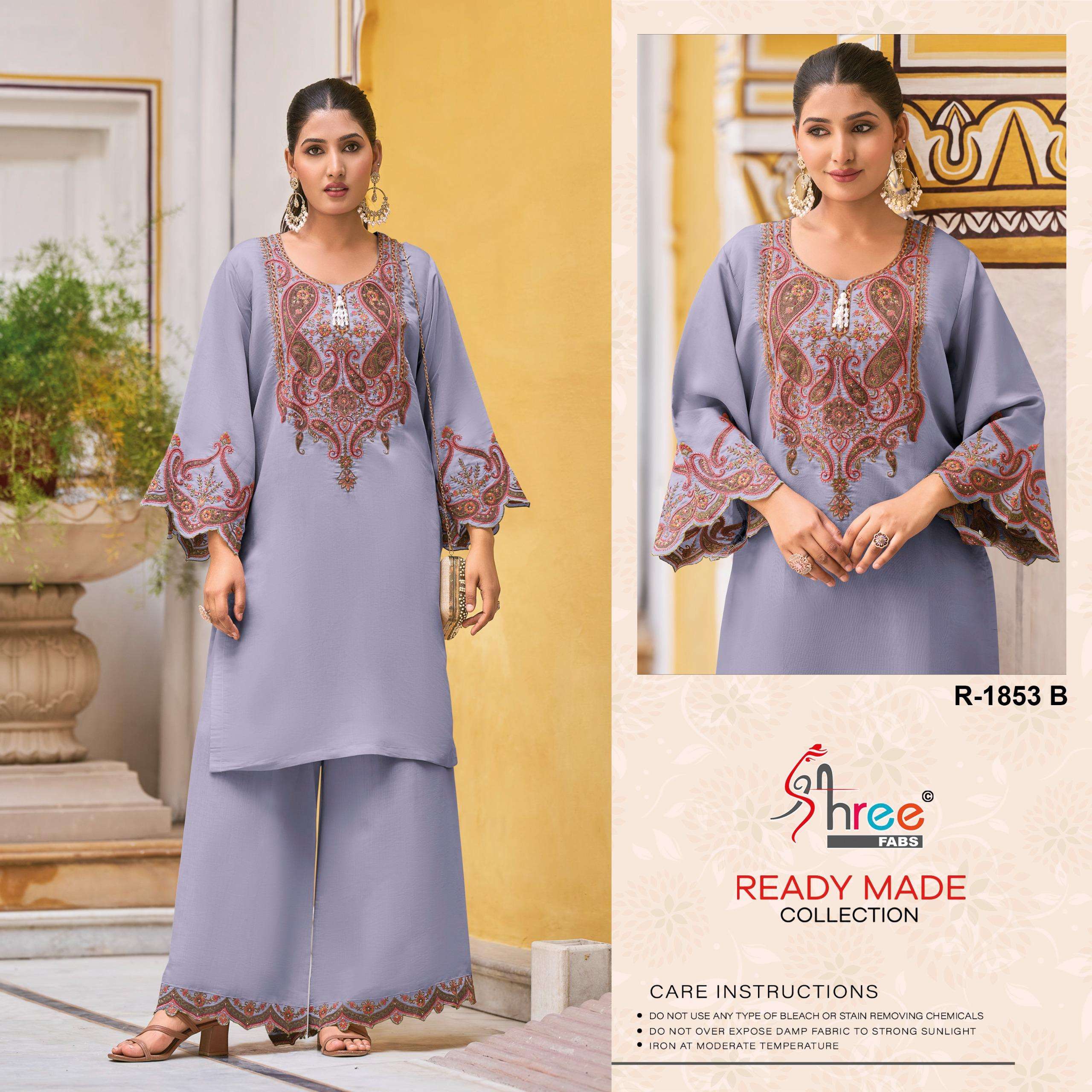 1853 by shree fabs latest designer casual wear readymade cord set manufacturer surat