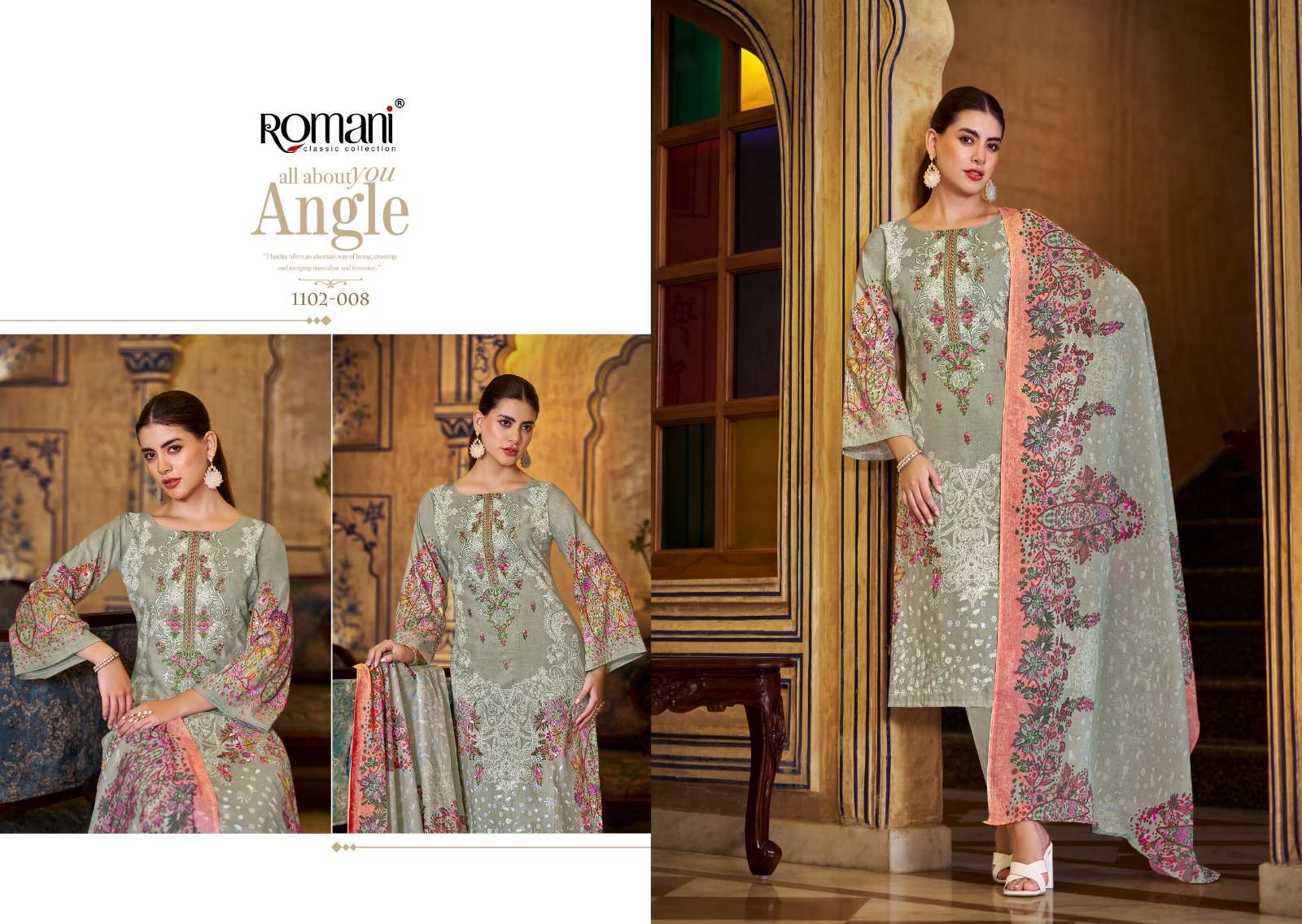 aarzu vol-18 by romani colors eclusive embroidery work digital print cotton salwar suit collection surat