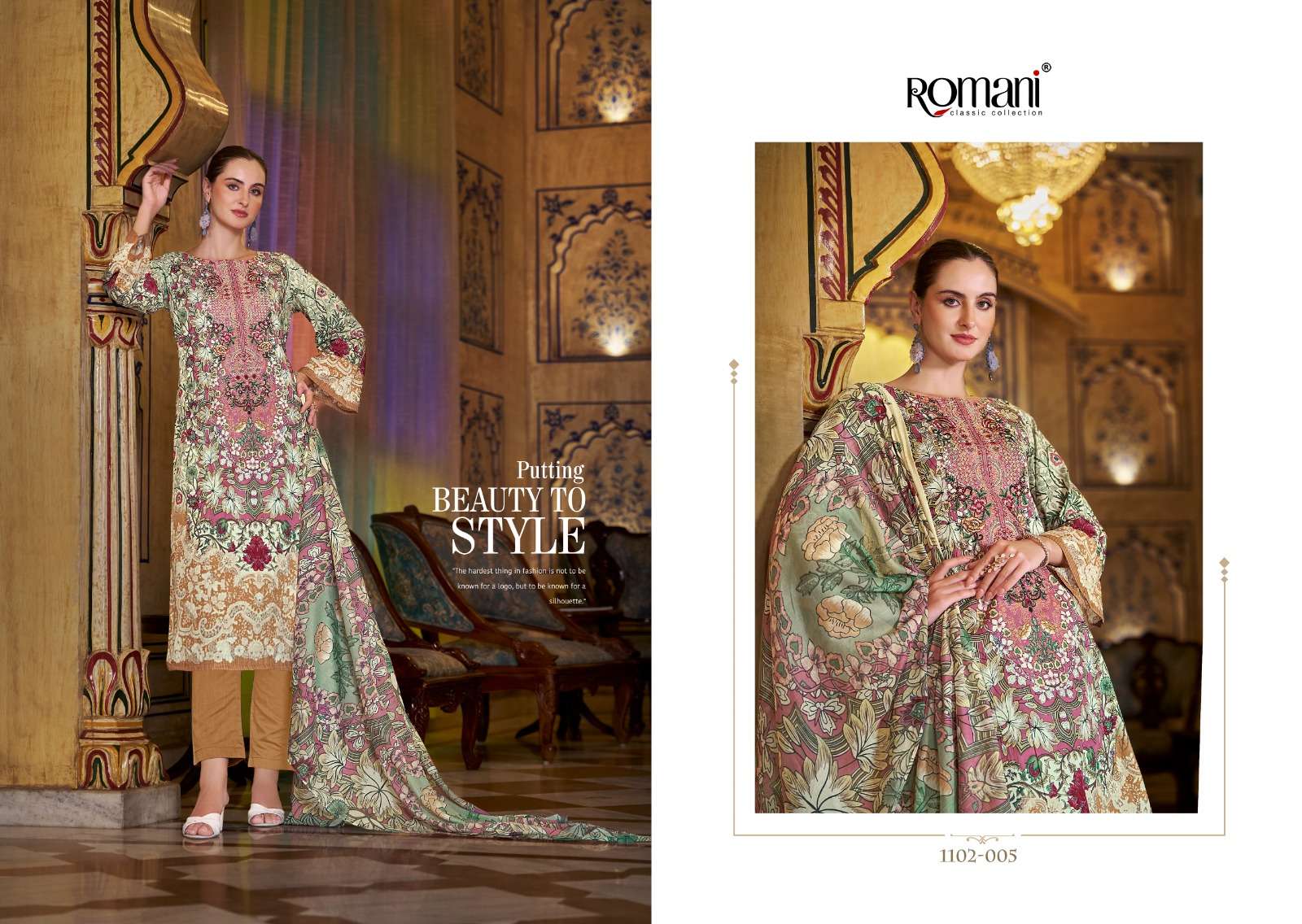 aarzu vol-18 by romani colors eclusive embroidery work digital print cotton salwar suit collection surat