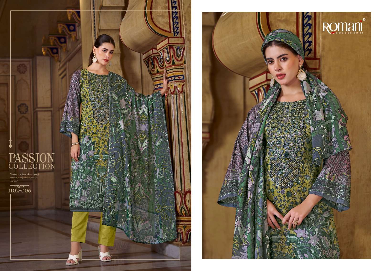 aarzu vol-18 by romani colors eclusive embroidery work digital print cotton salwar suit collection surat