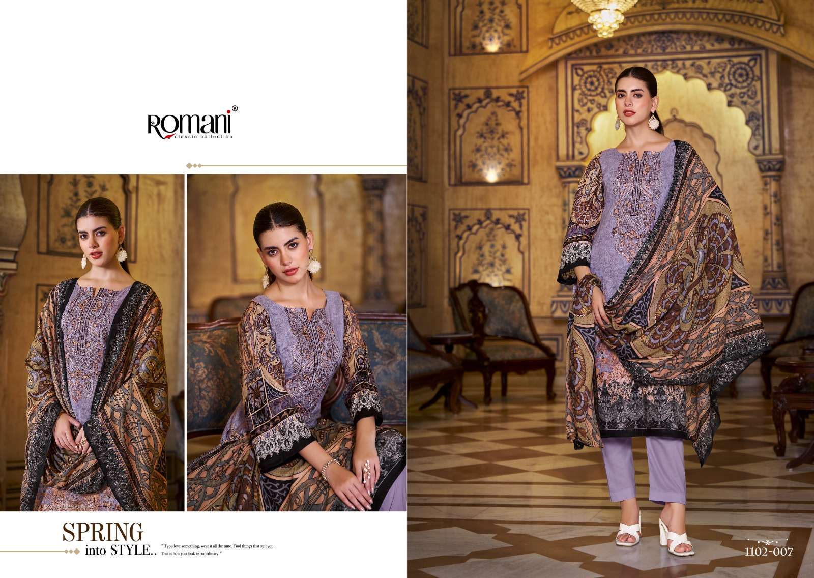 aarzu vol-18 by romani colors eclusive embroidery work digital print cotton salwar suit collection surat