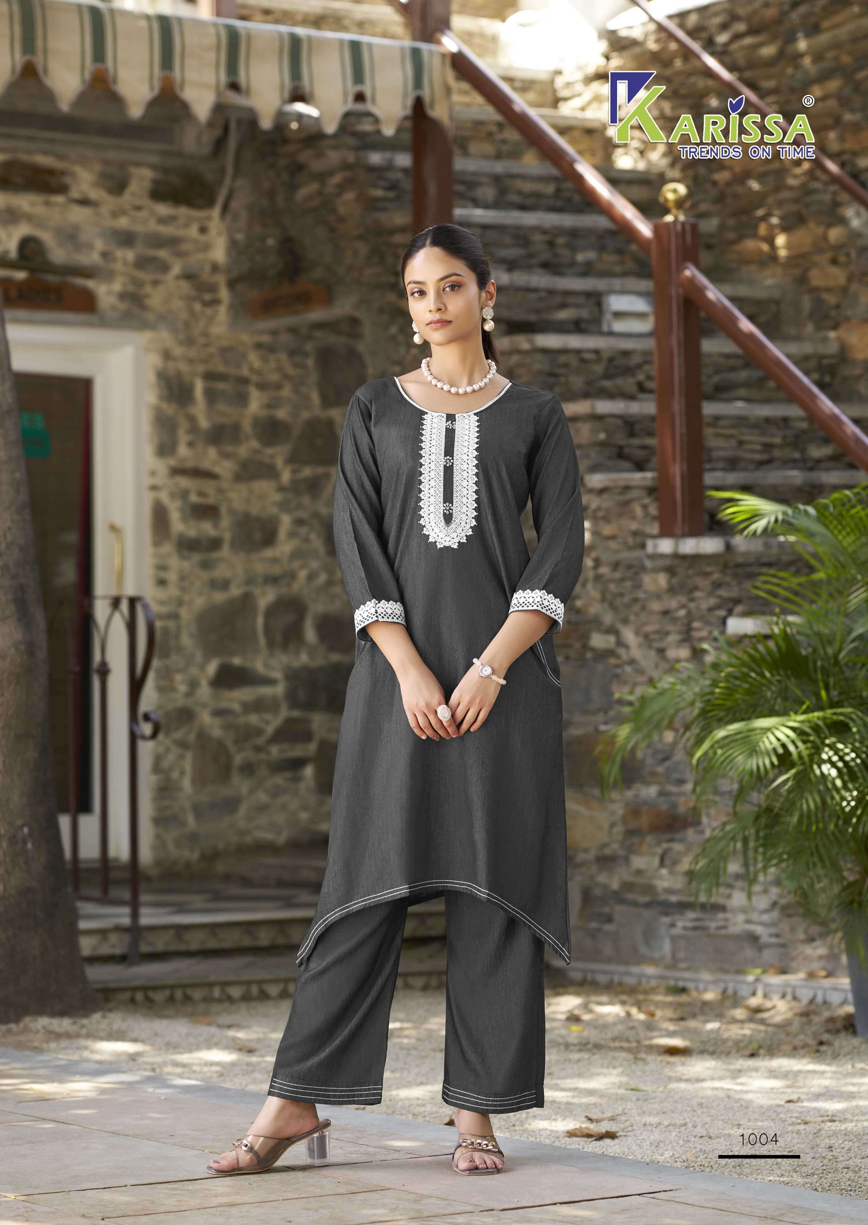 aditi by karissa 1001-1004 series latest designer party wear readymade cord set buy online surat