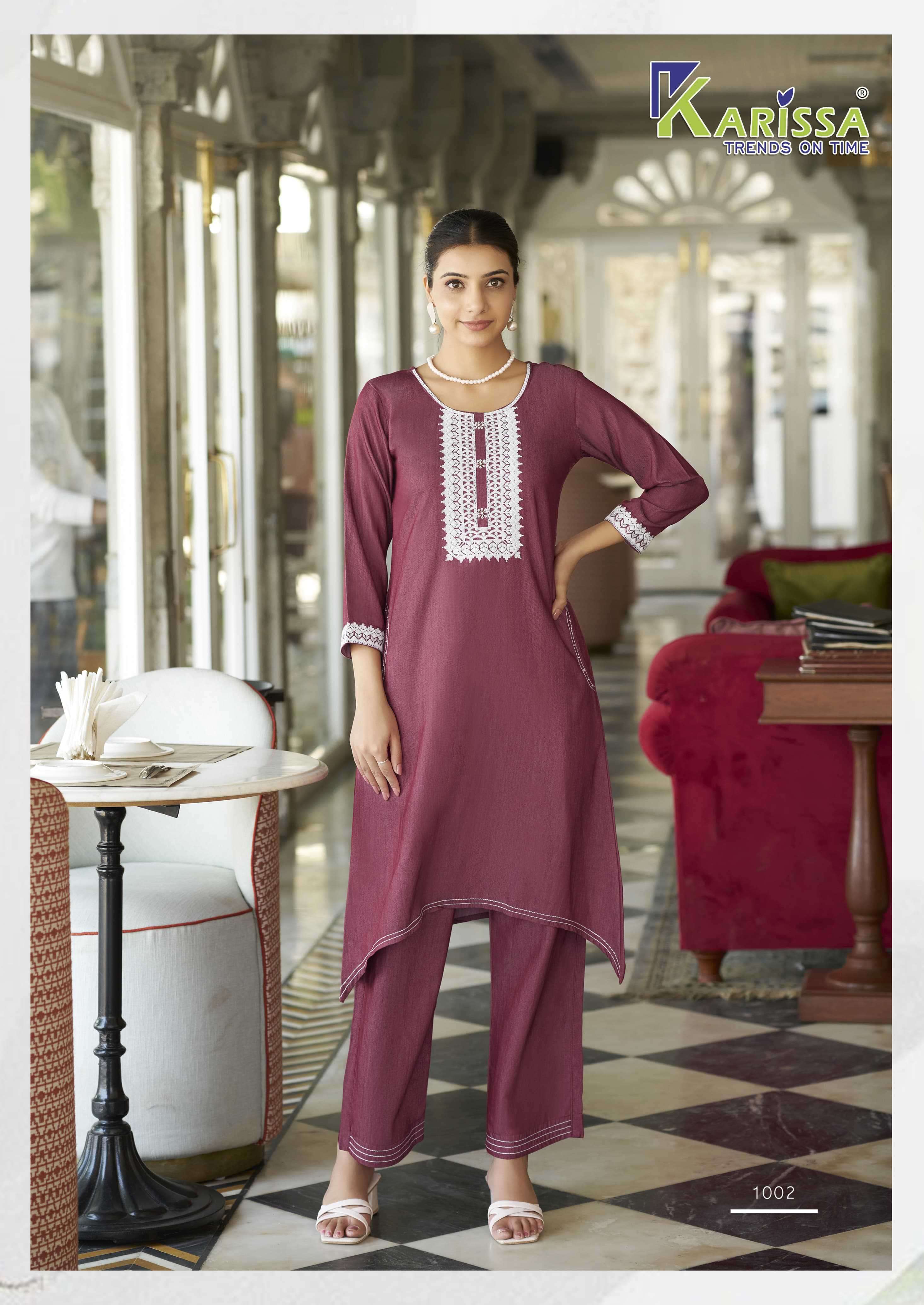 aditi by karissa 1001-1004 series latest designer party wear readymade cord set buy online surat