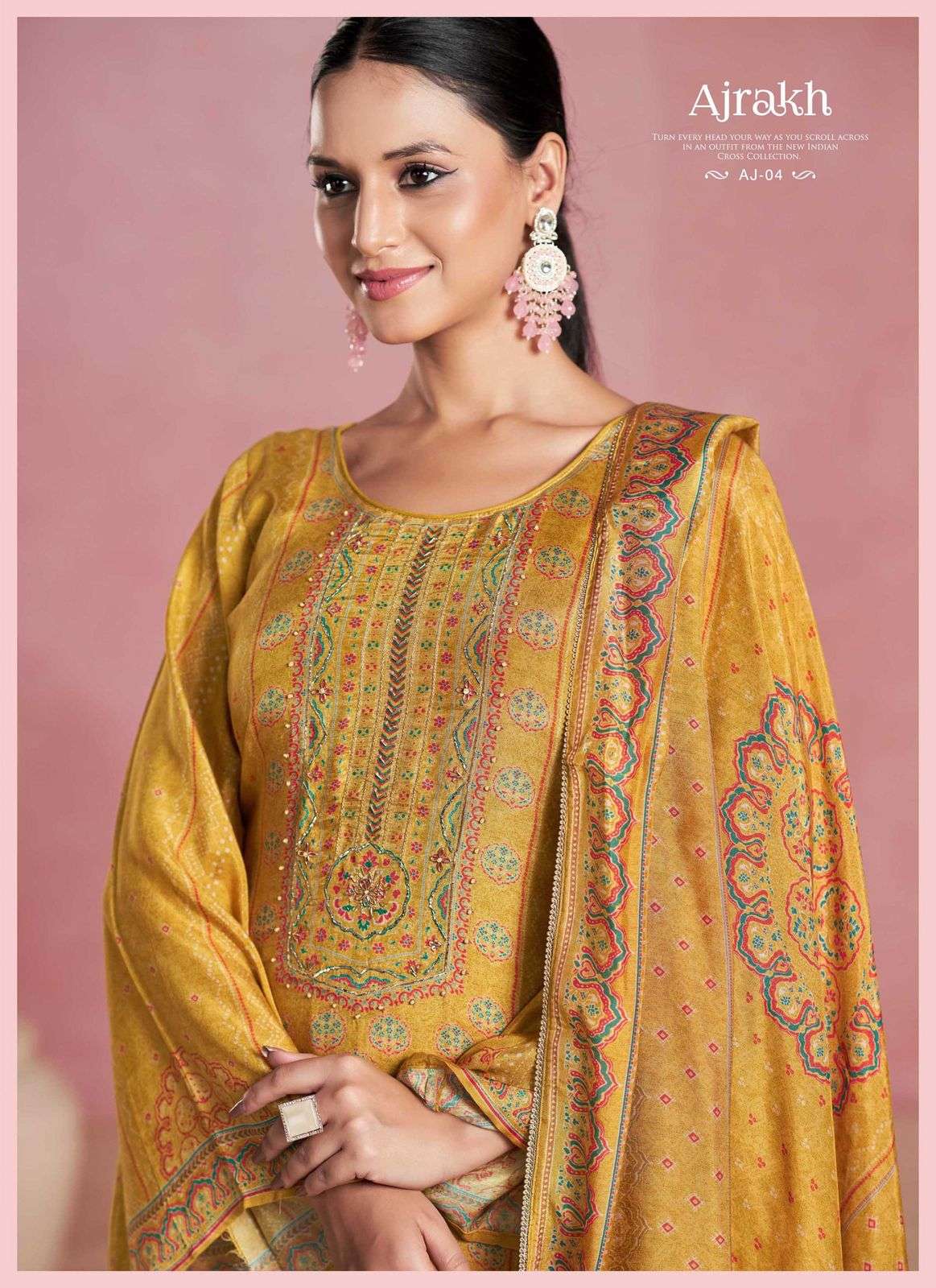 ajrakh by karva colors latest designer causal wear salwar kameez wholesale surat