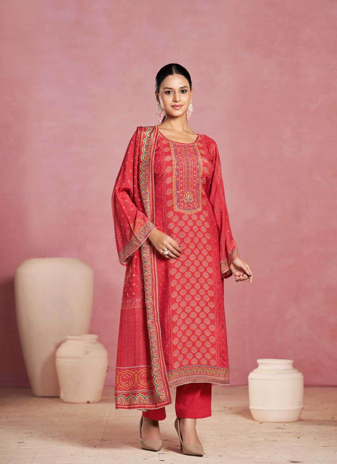 ajrakh by karva colors latest designer causal wear salwar kameez wholesale surat
