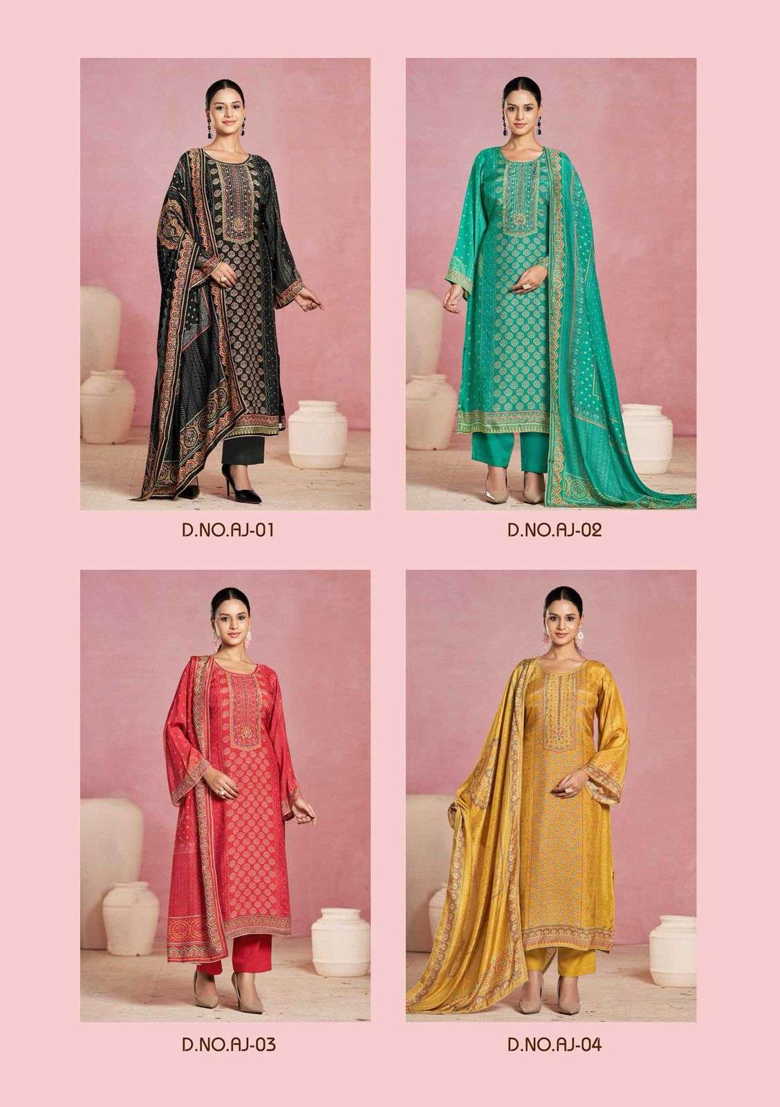 ajrakh by karva colors latest designer causal wear salwar kameez wholesale surat