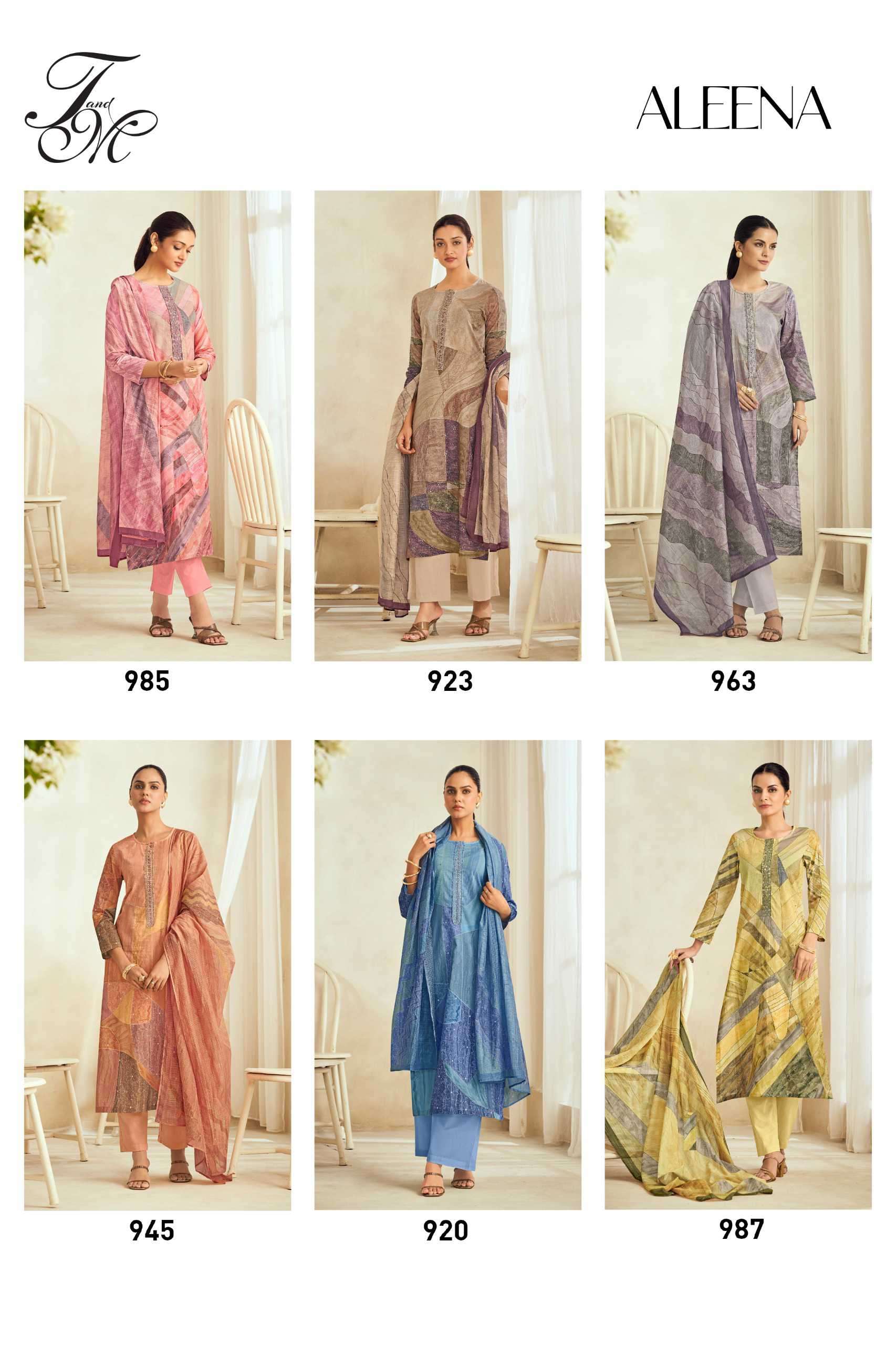 aleena by t&m colors latest designer party wear salwar kameez buy online surat