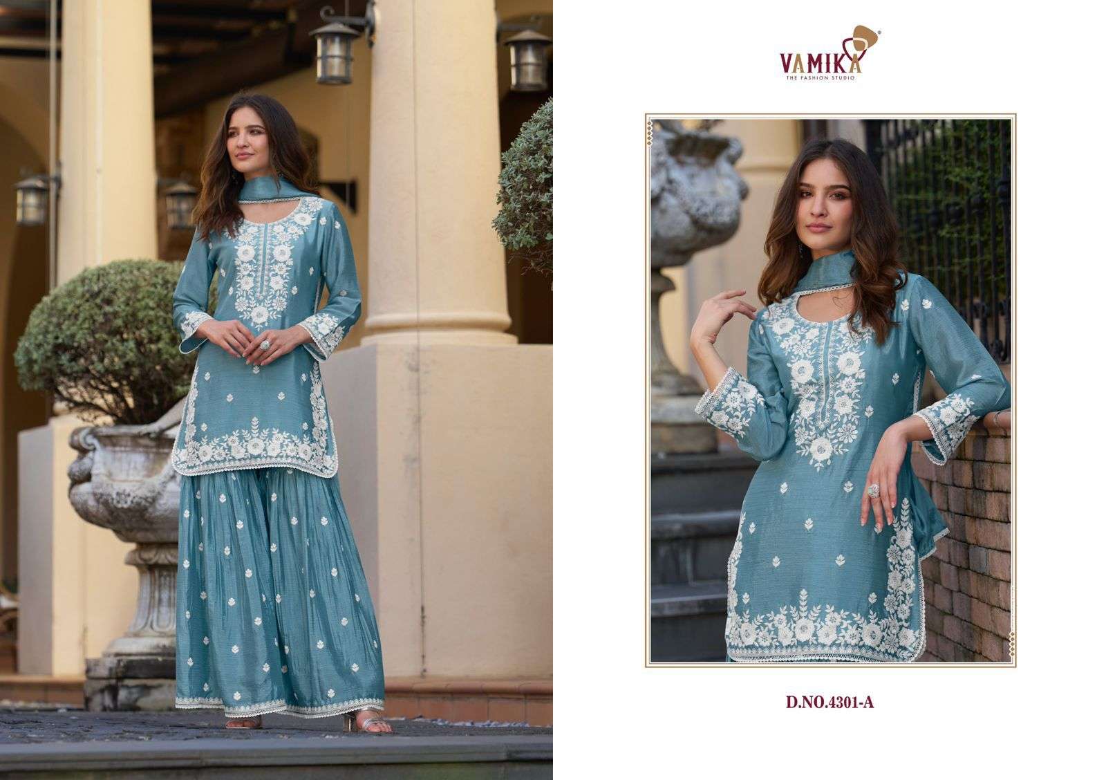 anamika vol-2 by vamika colors exclusive designer wedding wear readymade sarara suit collection online surat