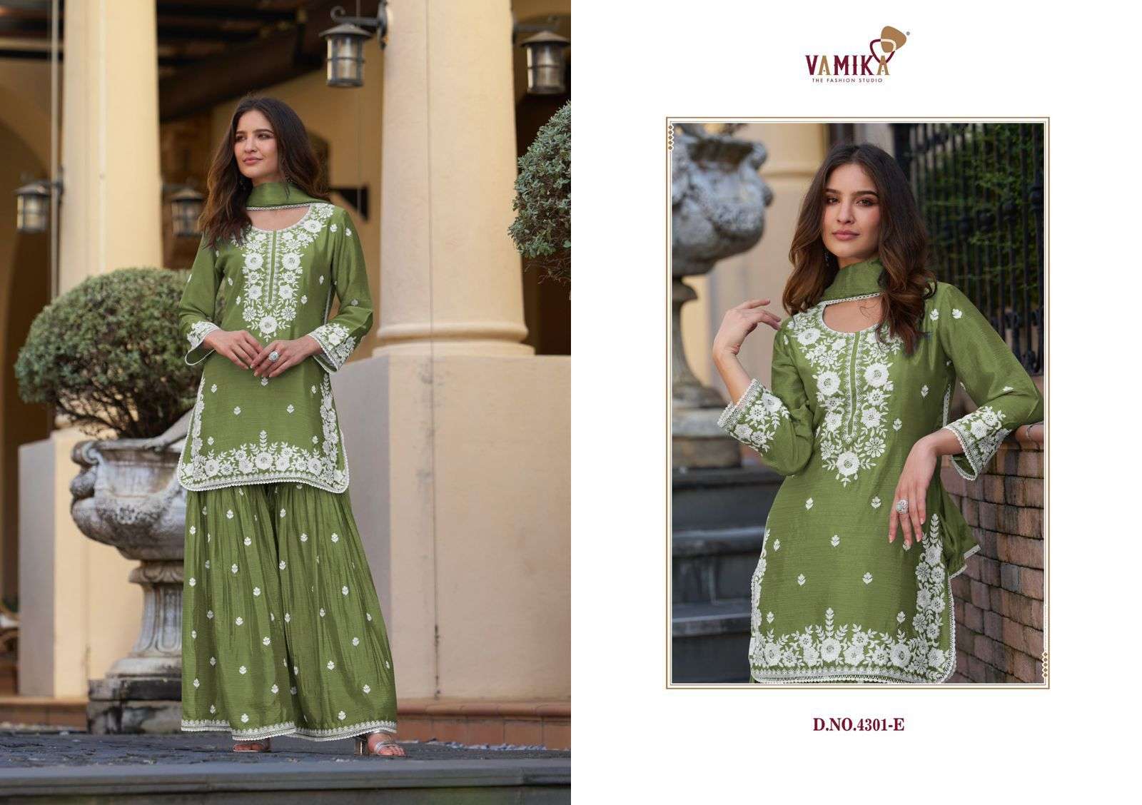 anamika vol-2 by vamika colors exclusive designer wedding wear readymade sarara suit collection online surat