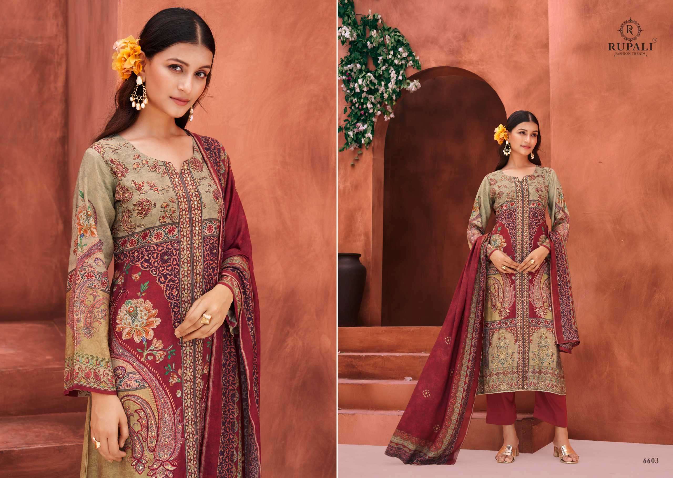 avanti by rupali fashion colors viscose muslin handwork salwar suits supplier surat