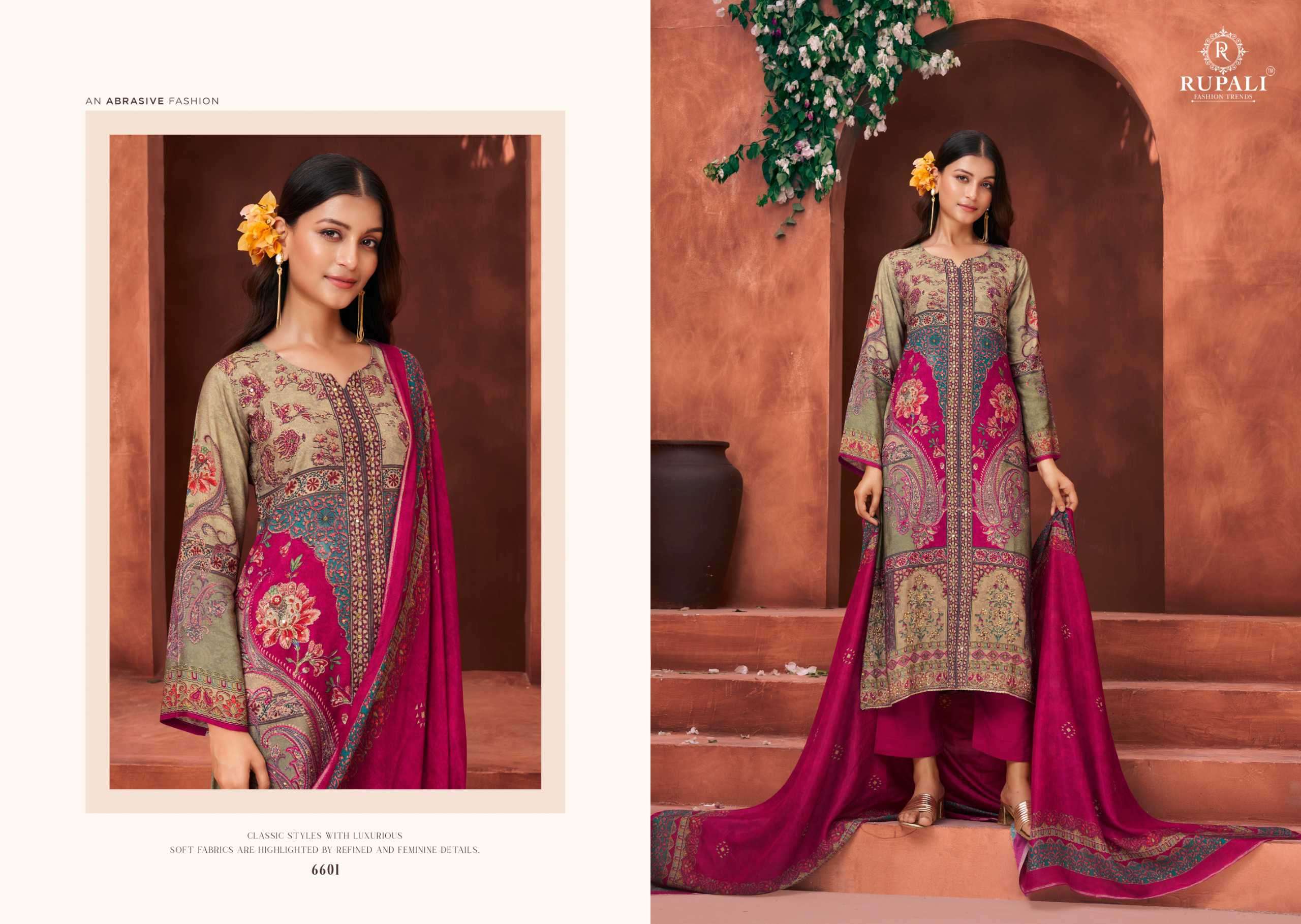 avanti by rupali fashion colors viscose muslin handwork salwar suits supplier surat