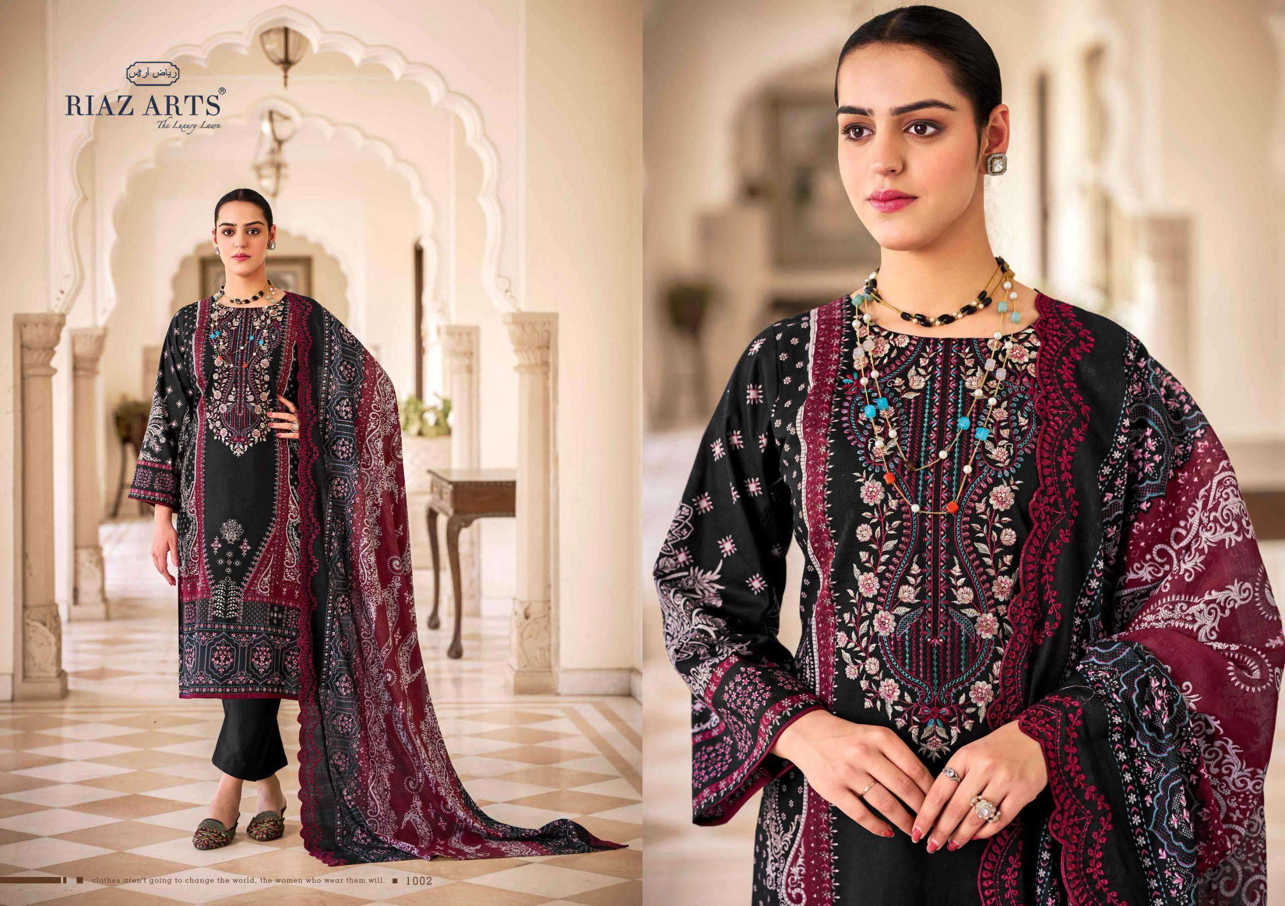 bin saeed vol 9 by riaz arts colors exclusive embroidered cotton summer wear salwar kameez online surat