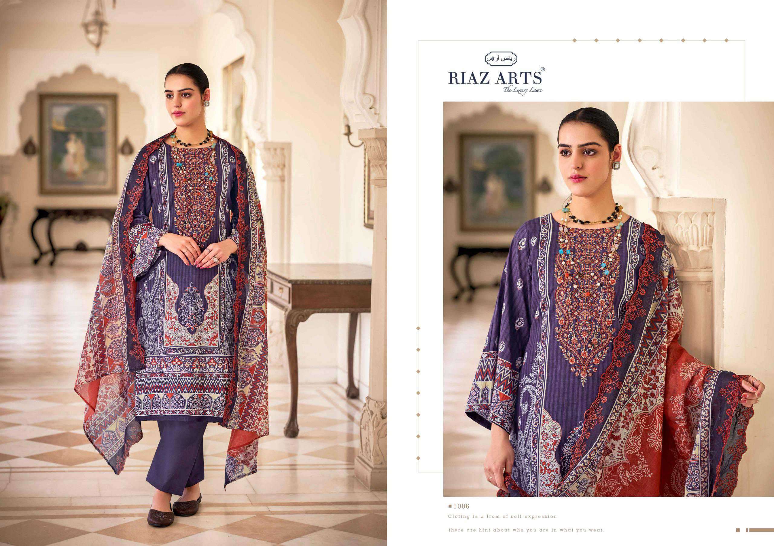 bin saeed vol 9 by riaz arts colors exclusive embroidered cotton summer wear salwar kameez online surat