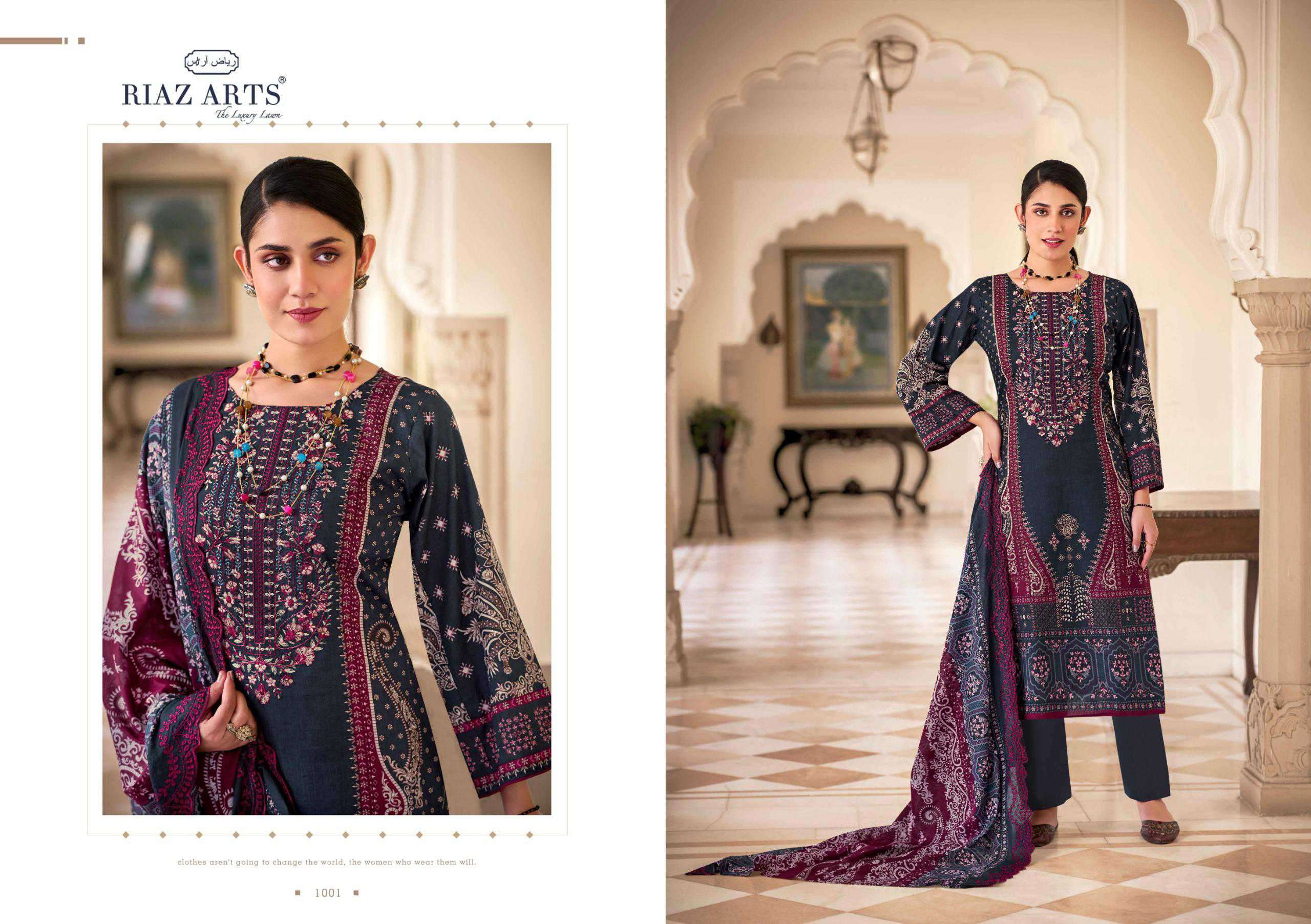 bin saeed vol 9 by riaz arts colors exclusive embroidered cotton summer wear salwar kameez online surat