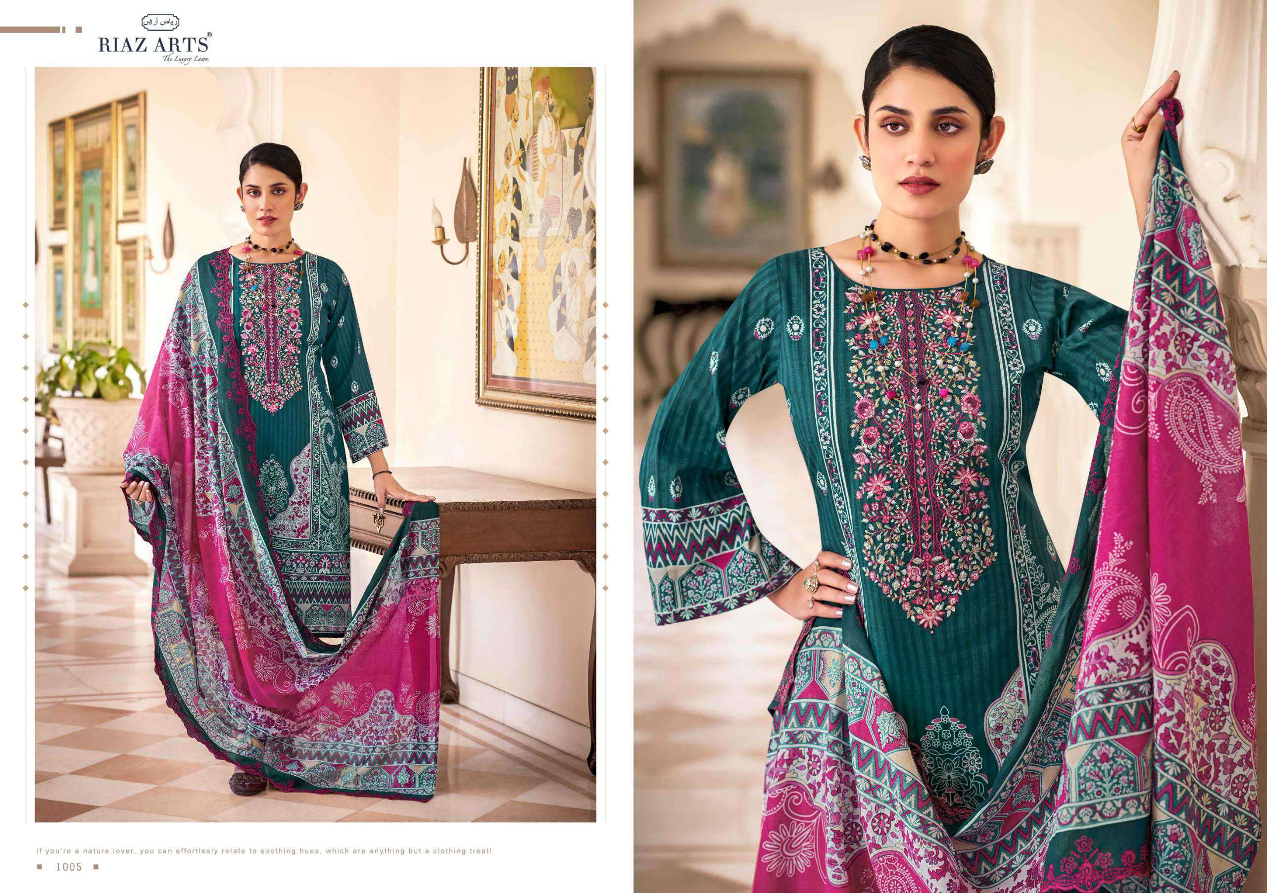 bin saeed vol 9 by riaz arts colors exclusive embroidered cotton summer wear salwar kameez online surat