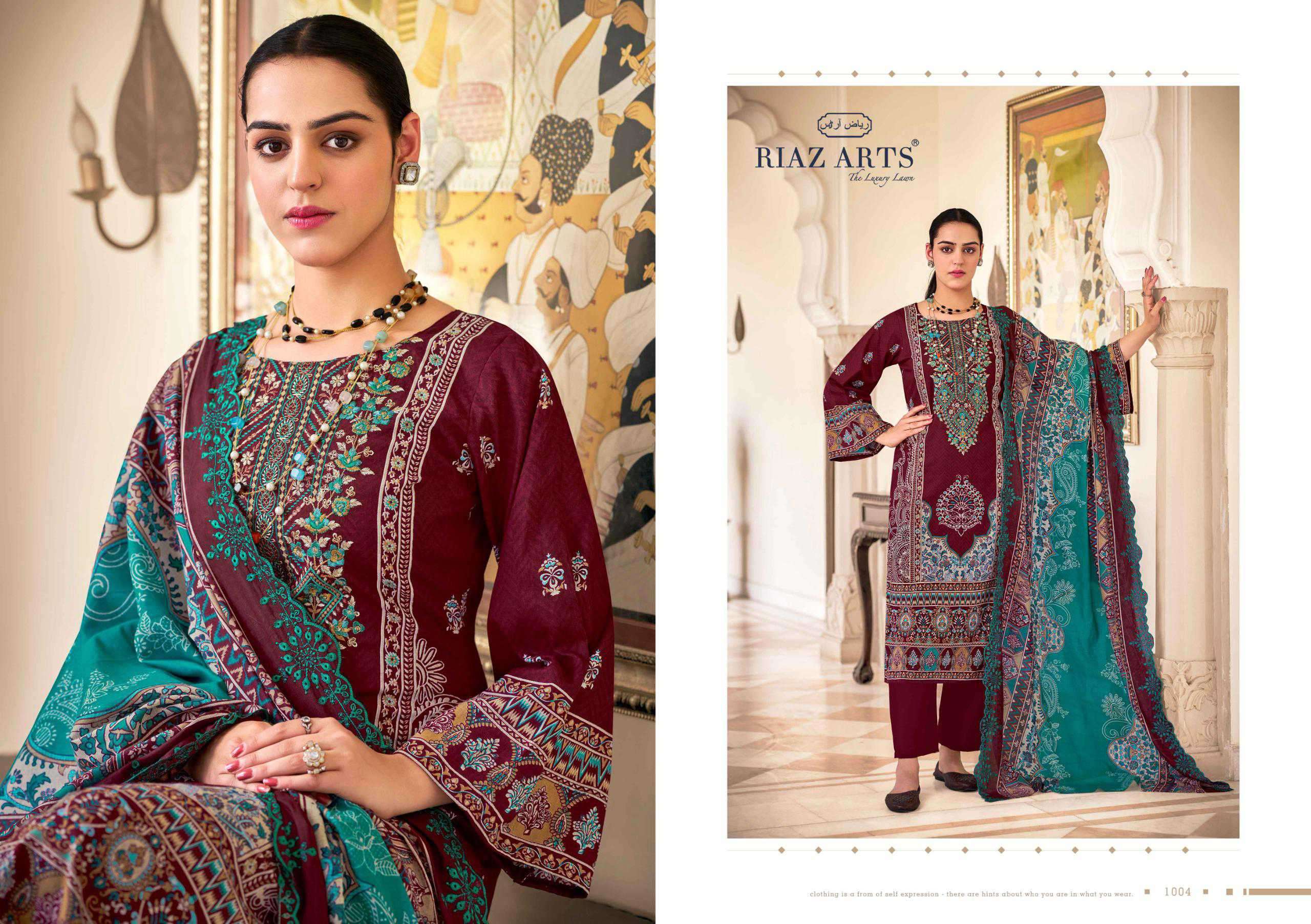 bin saeed vol 9 by riaz arts colors exclusive embroidered cotton summer wear salwar kameez online surat
