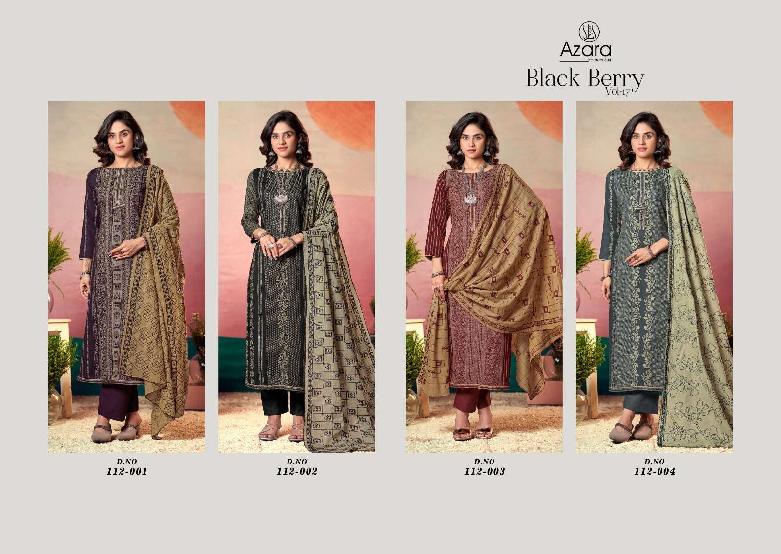 black berry vol-17 by azara colors cotton summer wear salwar suits supplier surat