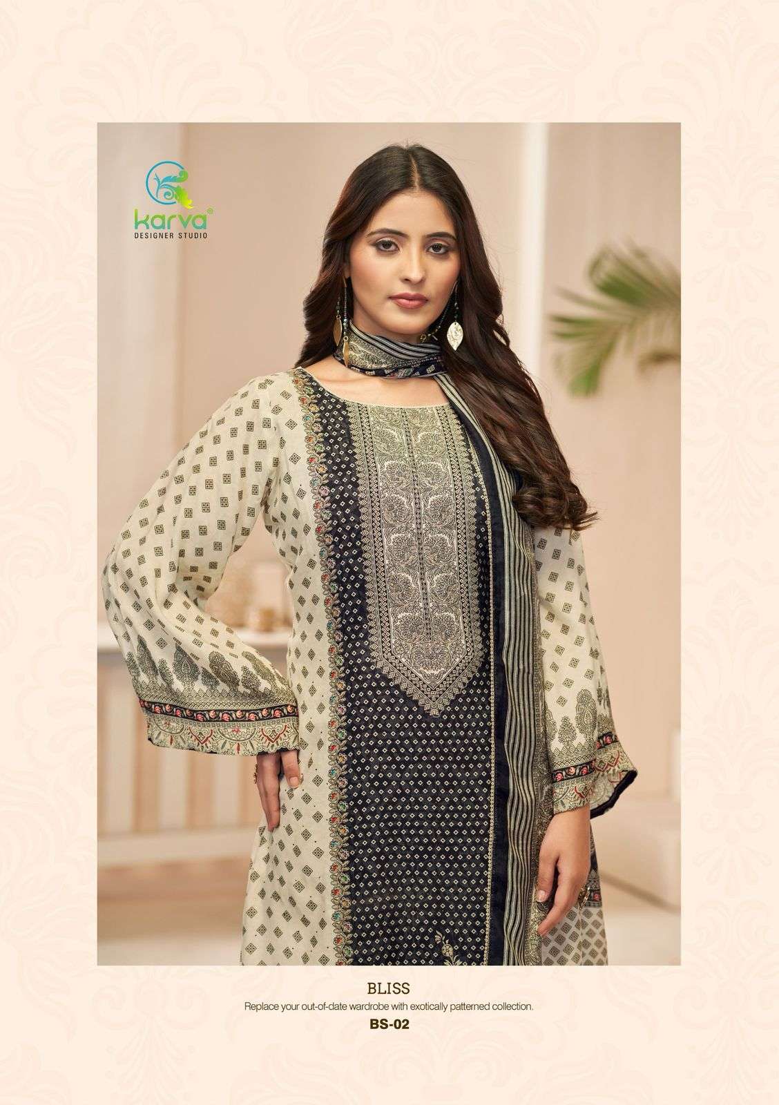 bliss by karva colors exclusive designer unstitched casual wear salwar kameez online surat