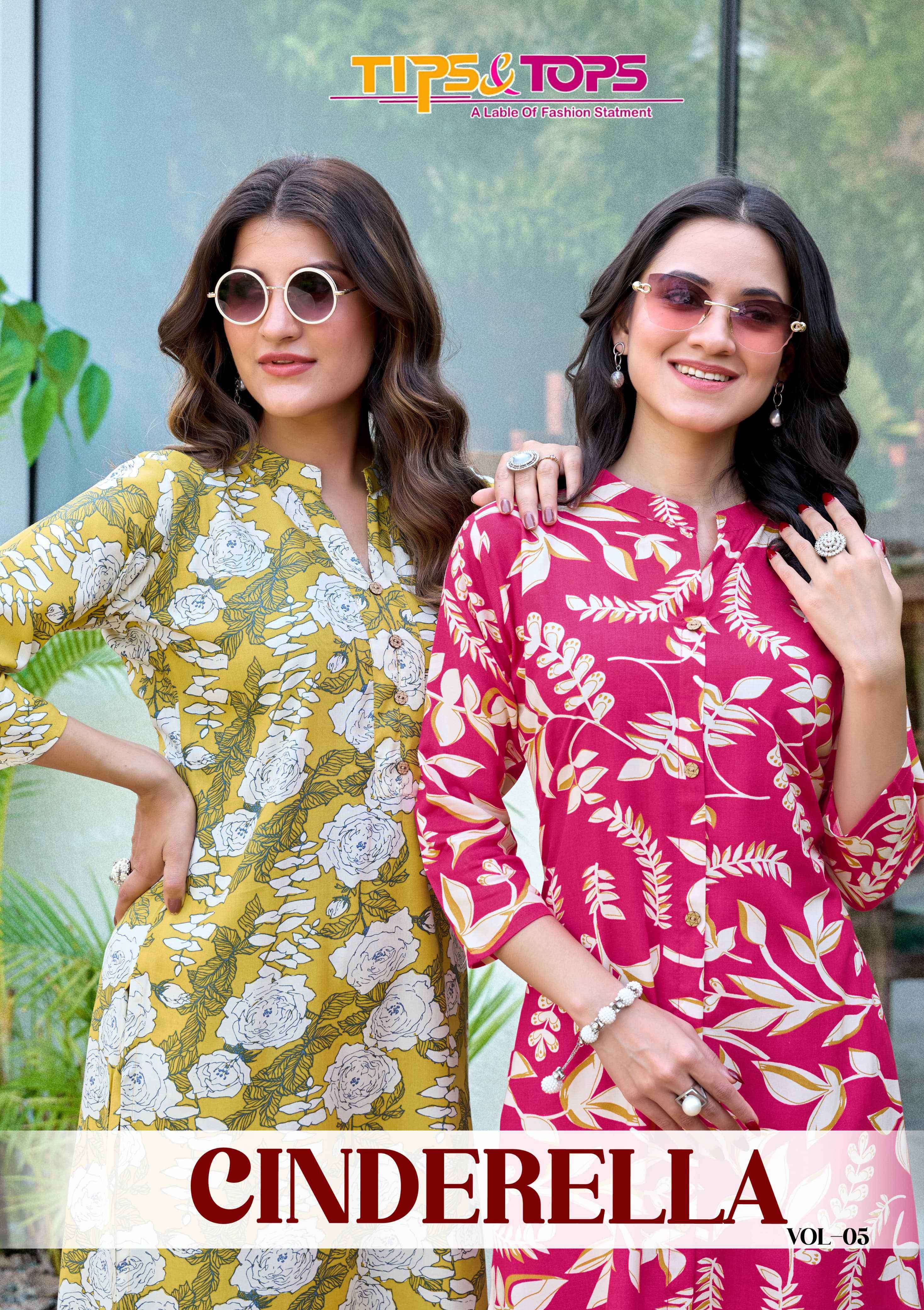 cinderella vol 5 by tips and tops rayon printed summer daily wear readymade cord set buy online surat