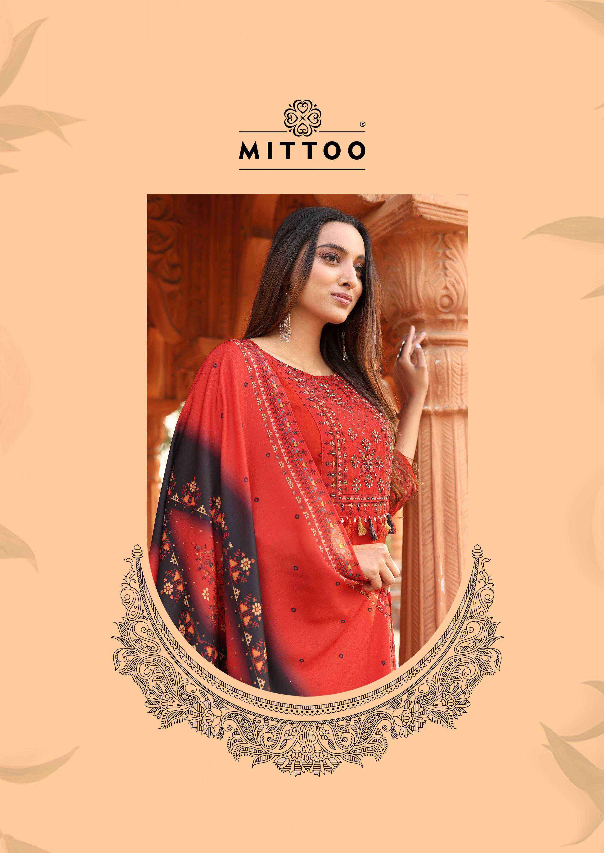 colordrop by mittoo 4001-4006 series handwork with printed readymade kurti wholesaler surat