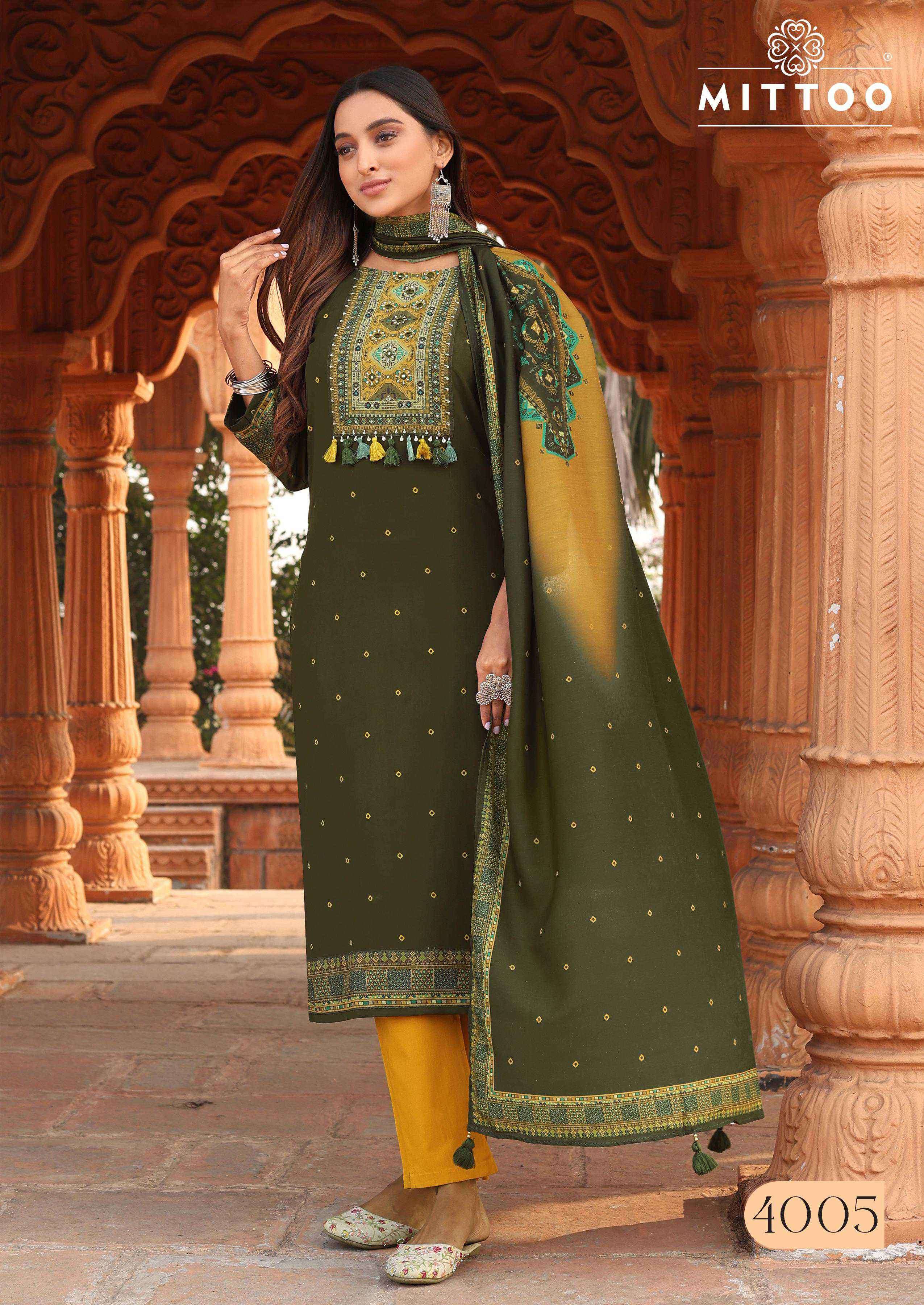 colordrop by mittoo 4001-4006 series handwork with printed readymade kurti wholesaler surat
