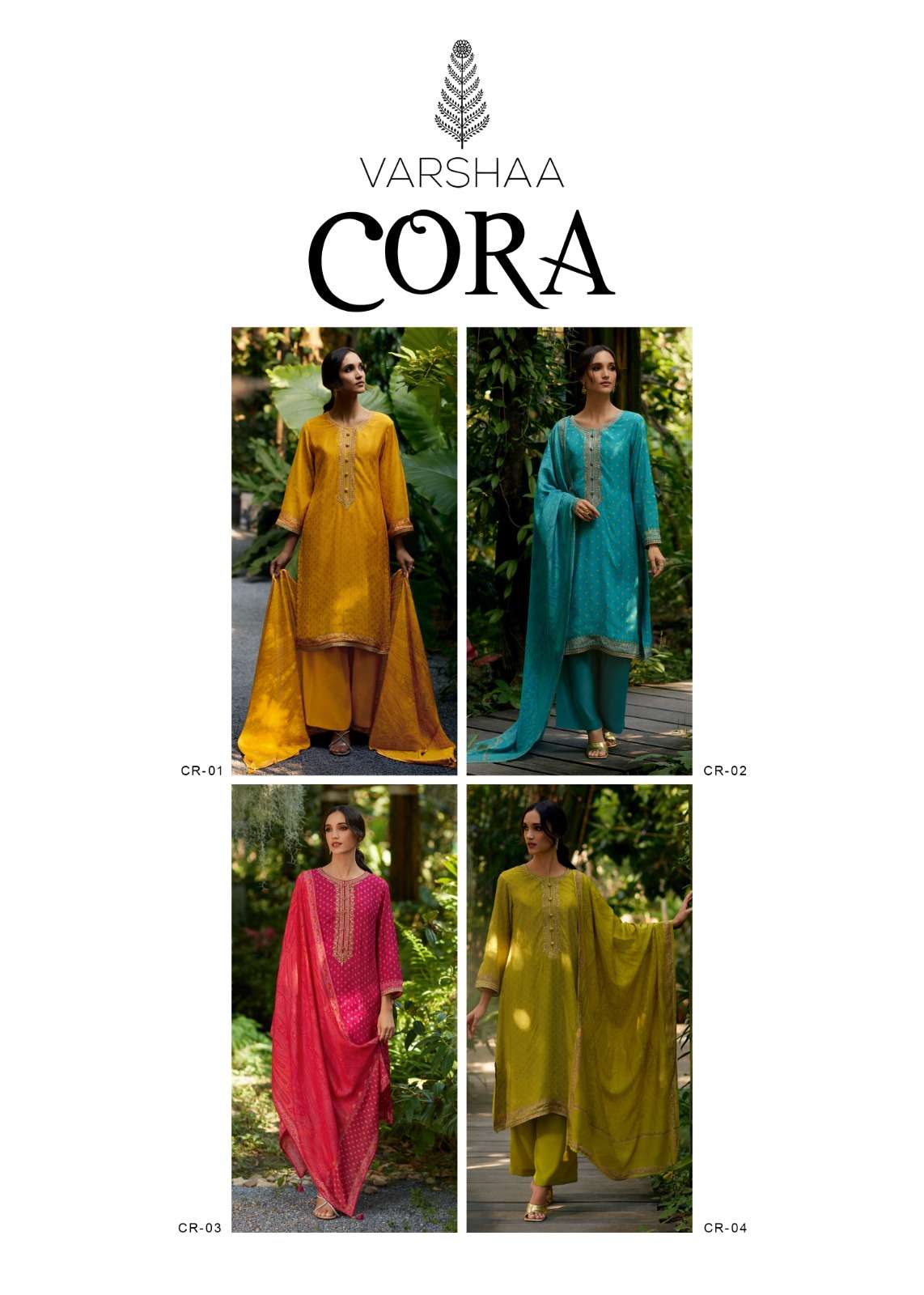 cora by varshaa exclusive embroidered unstitched party wear salwar kameez online surat