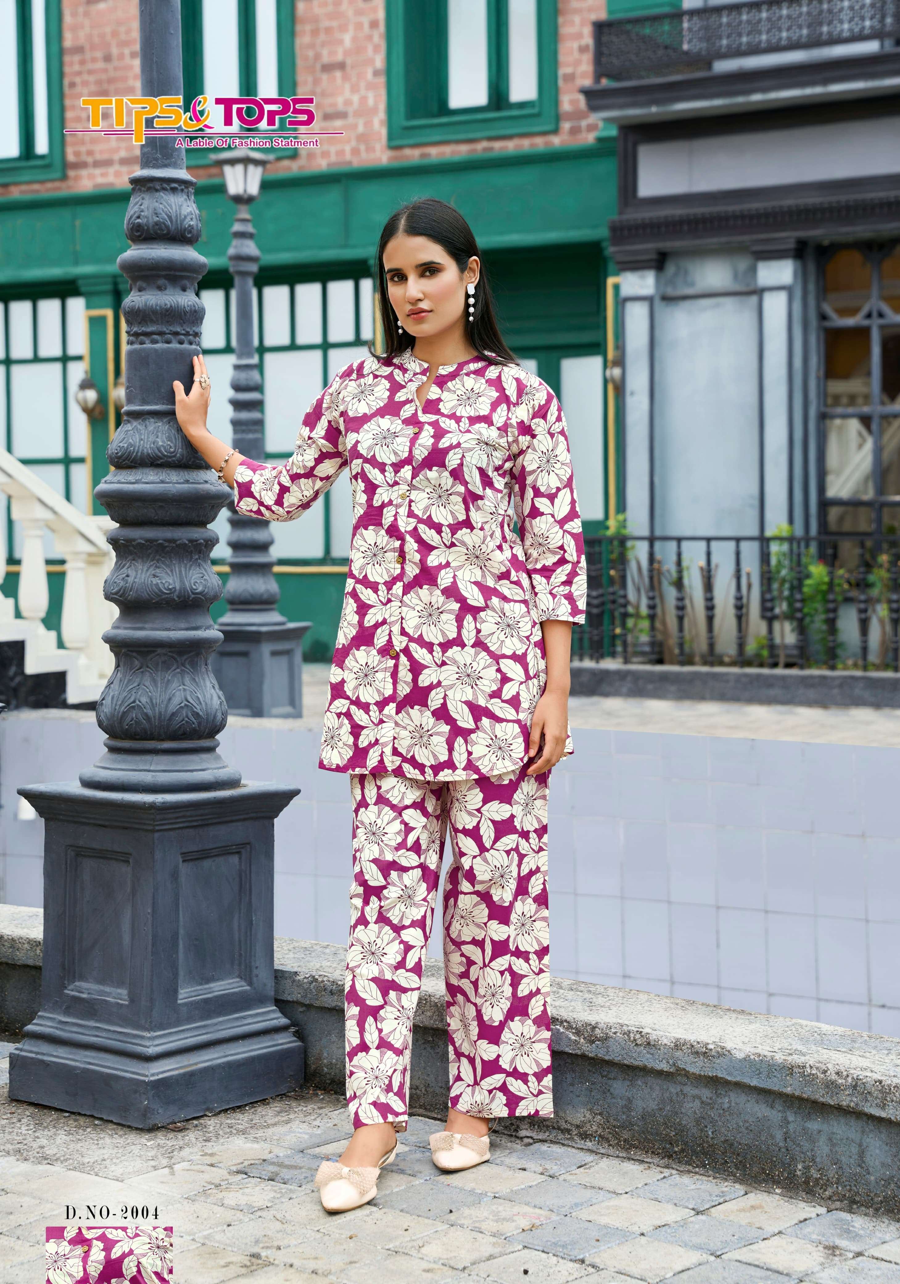 cotton trends vol-2 by tips and tops summer wear cotton cord set collection online dealer surat