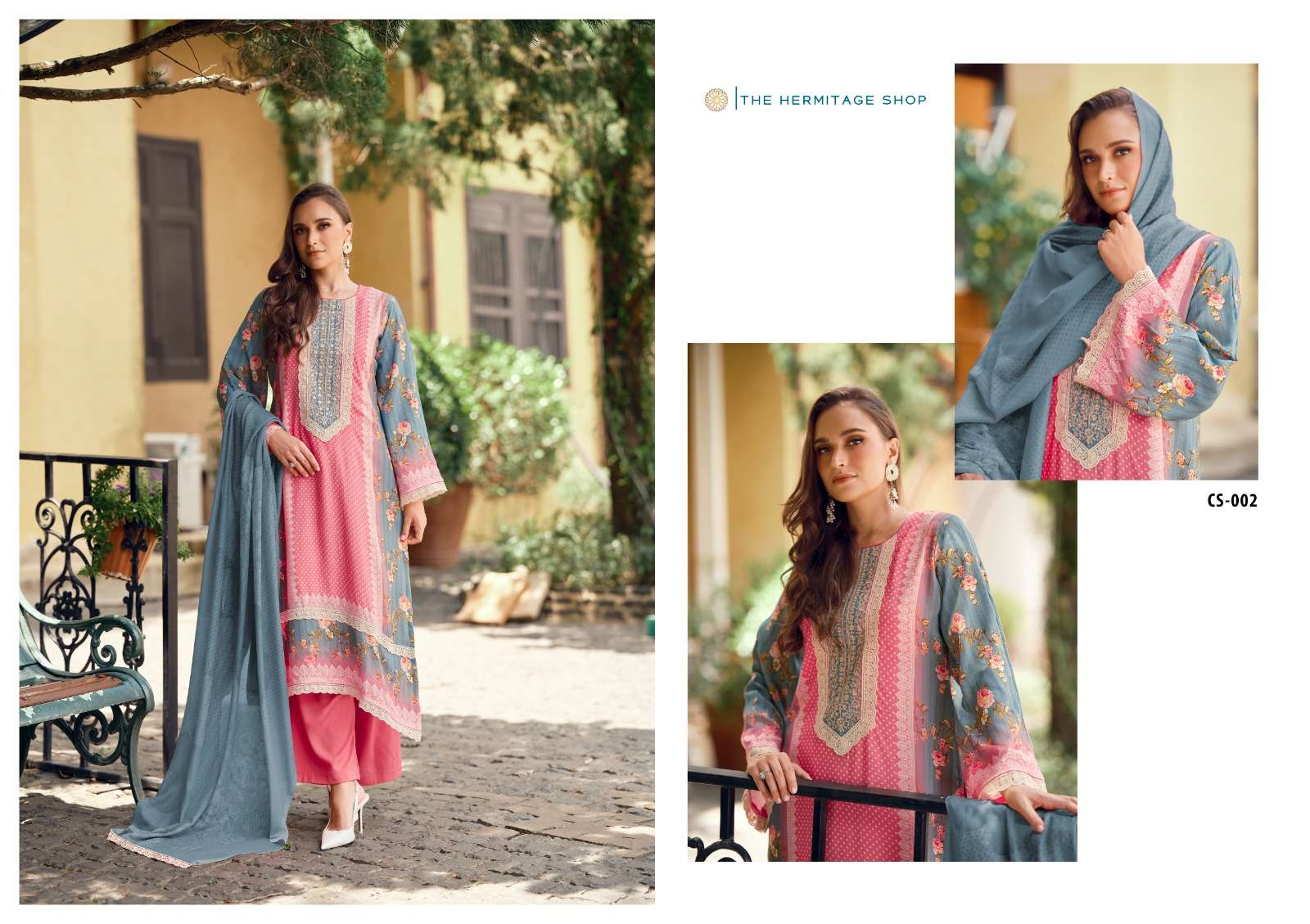 cross stitch by hermitage 001-006 series exclusive designer cotton casual wear salwar kameez online surat