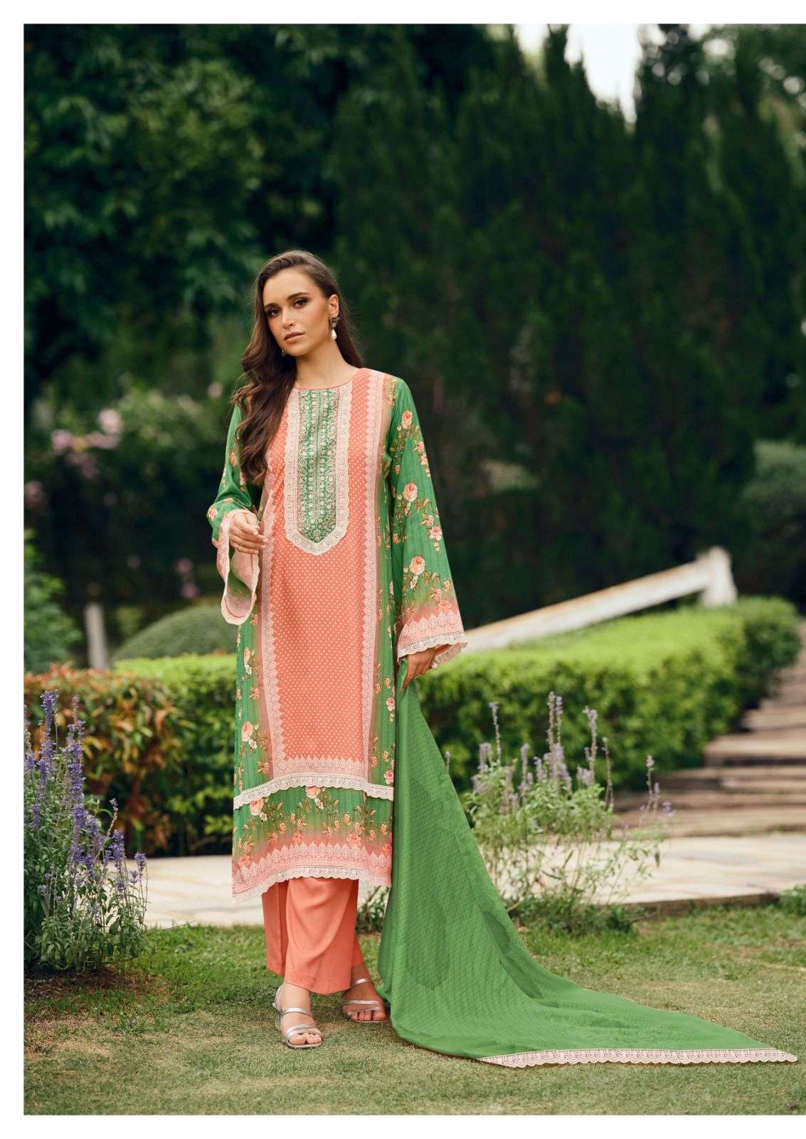 cross stitch by hermitage 001-006 series exclusive designer cotton casual wear salwar kameez online surat