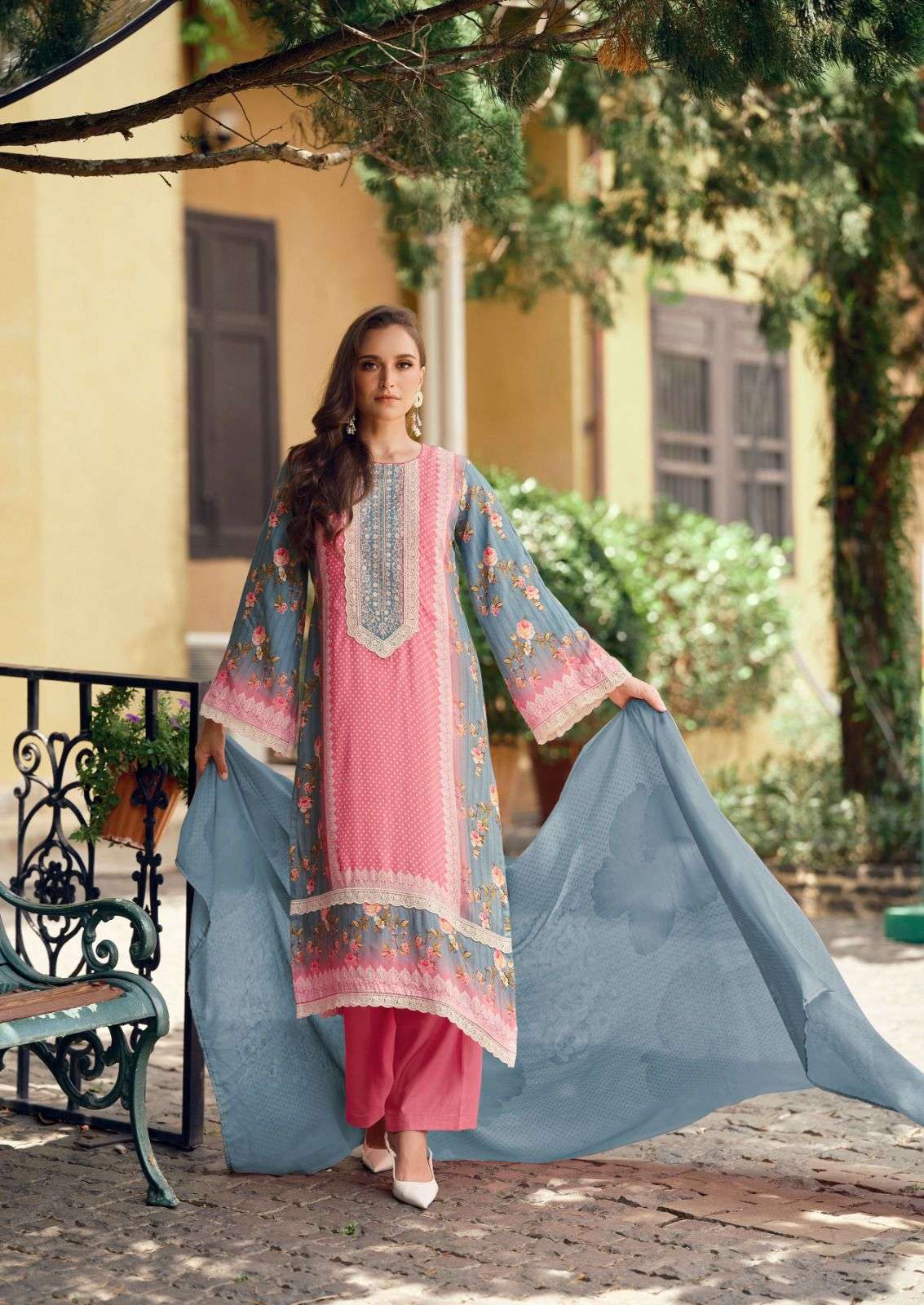 cross stitch by hermitage 001-006 series exclusive designer cotton casual wear salwar kameez online surat