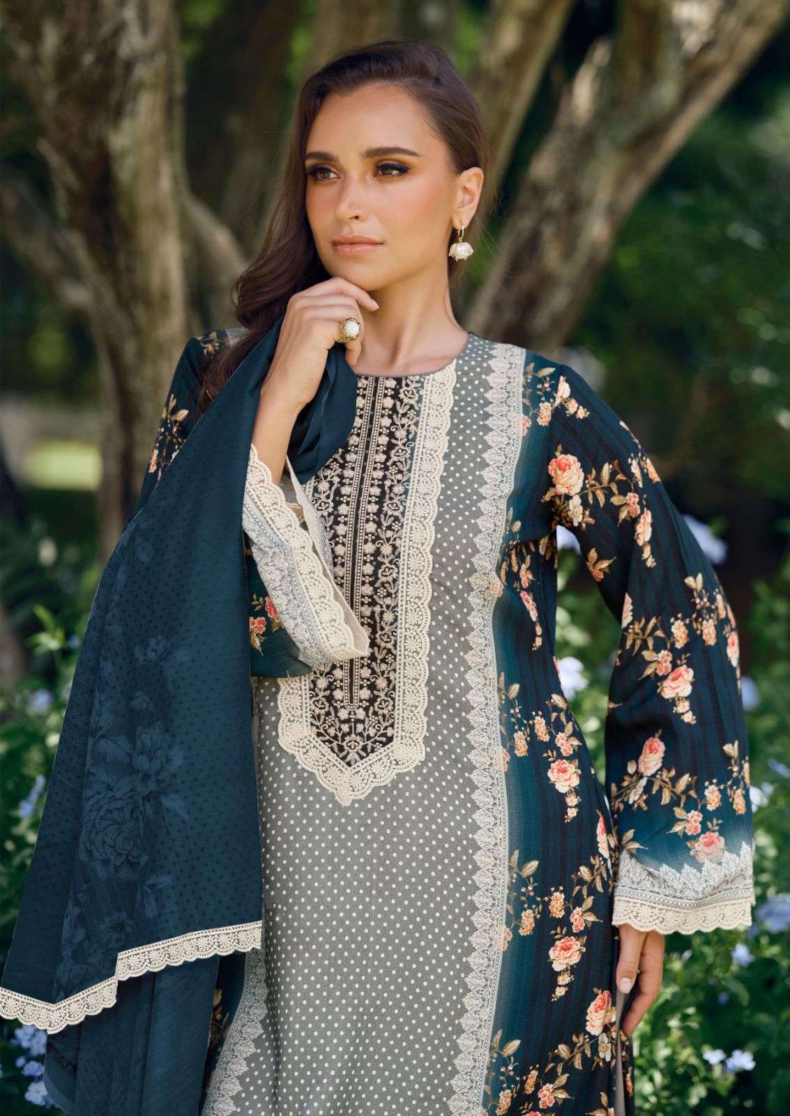 cross stitch by hermitage 001-006 series exclusive designer cotton casual wear salwar kameez online surat