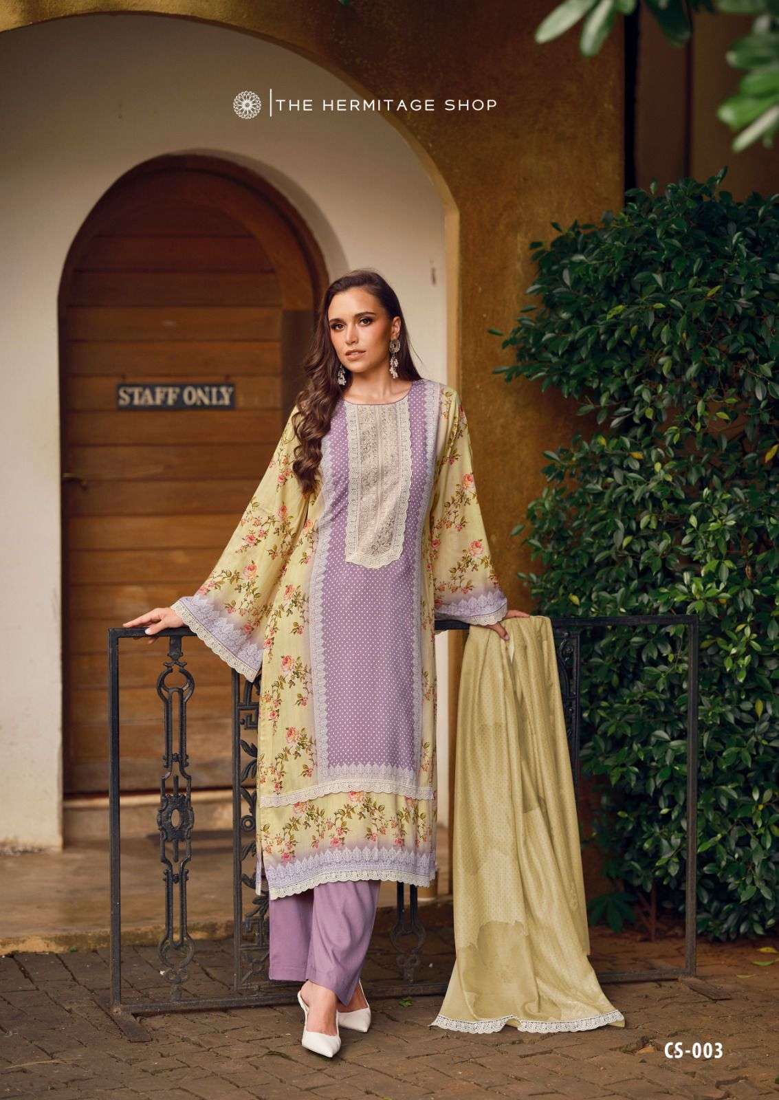 cross stitch by hermitage 001-006 series exclusive designer cotton casual wear salwar kameez online surat