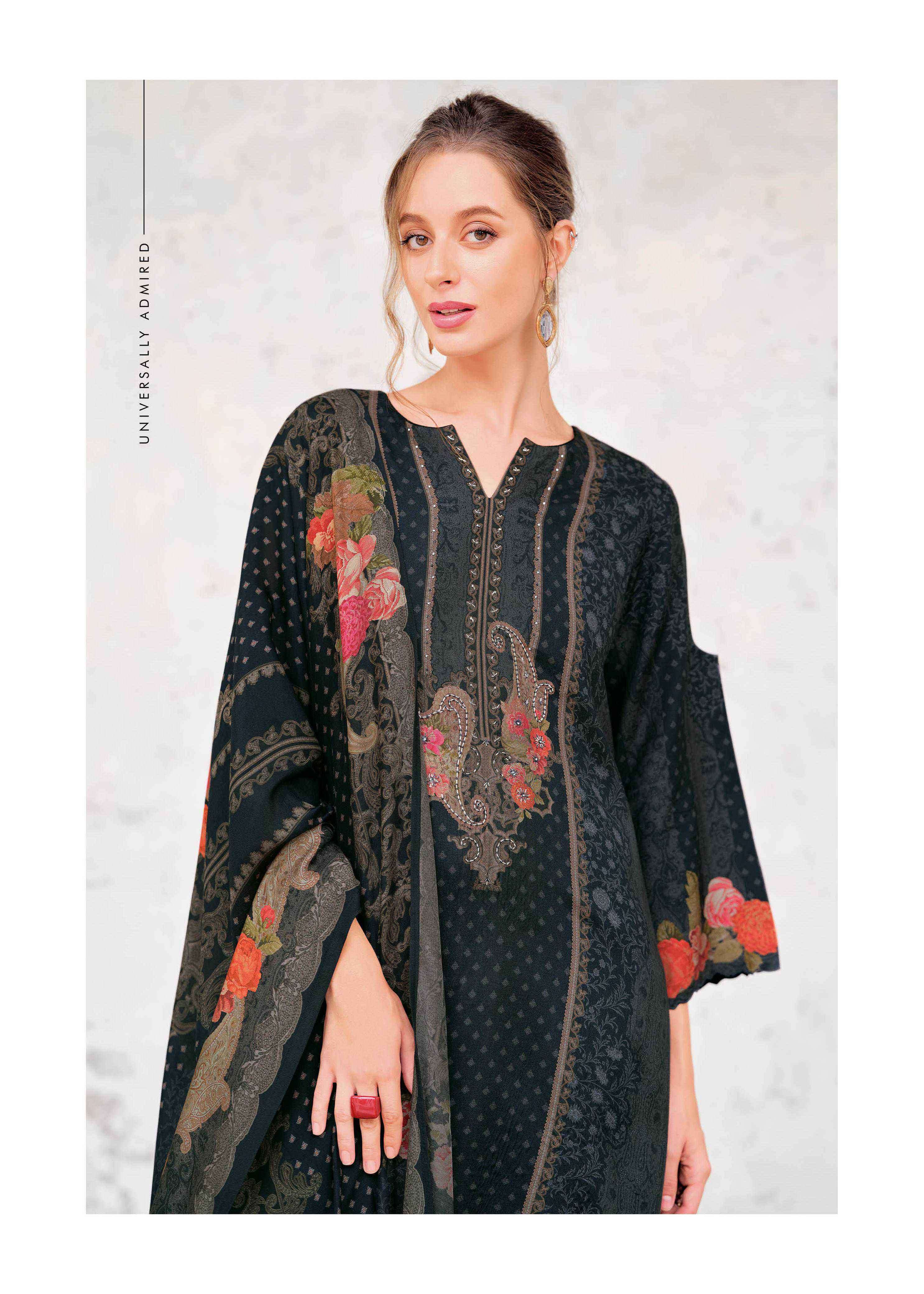 cross stitch by varshaa colors exclusive handwork ruusian silk salwar suits collection 