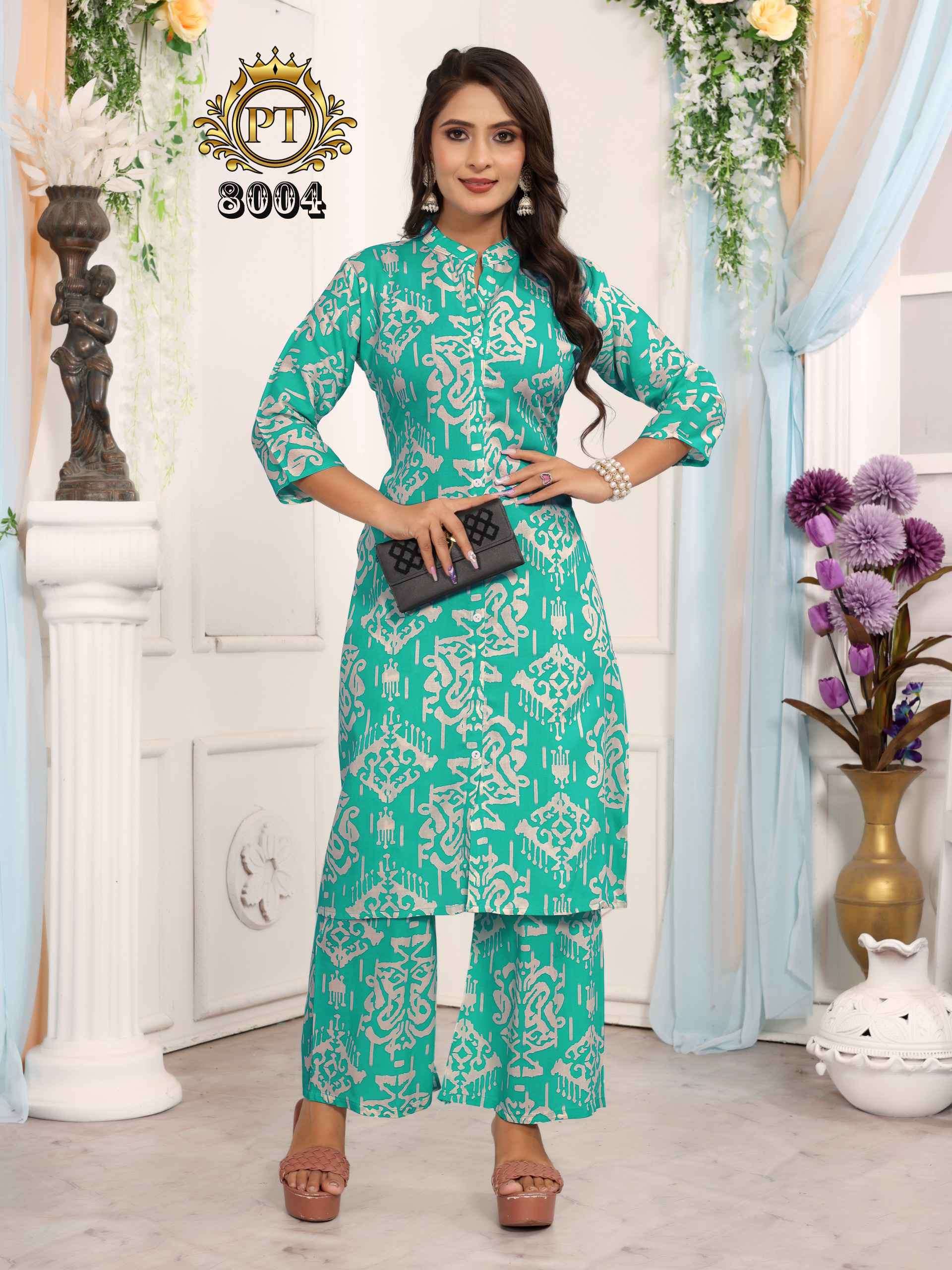 dulhari vol-7 by padmavti 3001-3008 series rayon print casual wear readymade cord set dealer surat