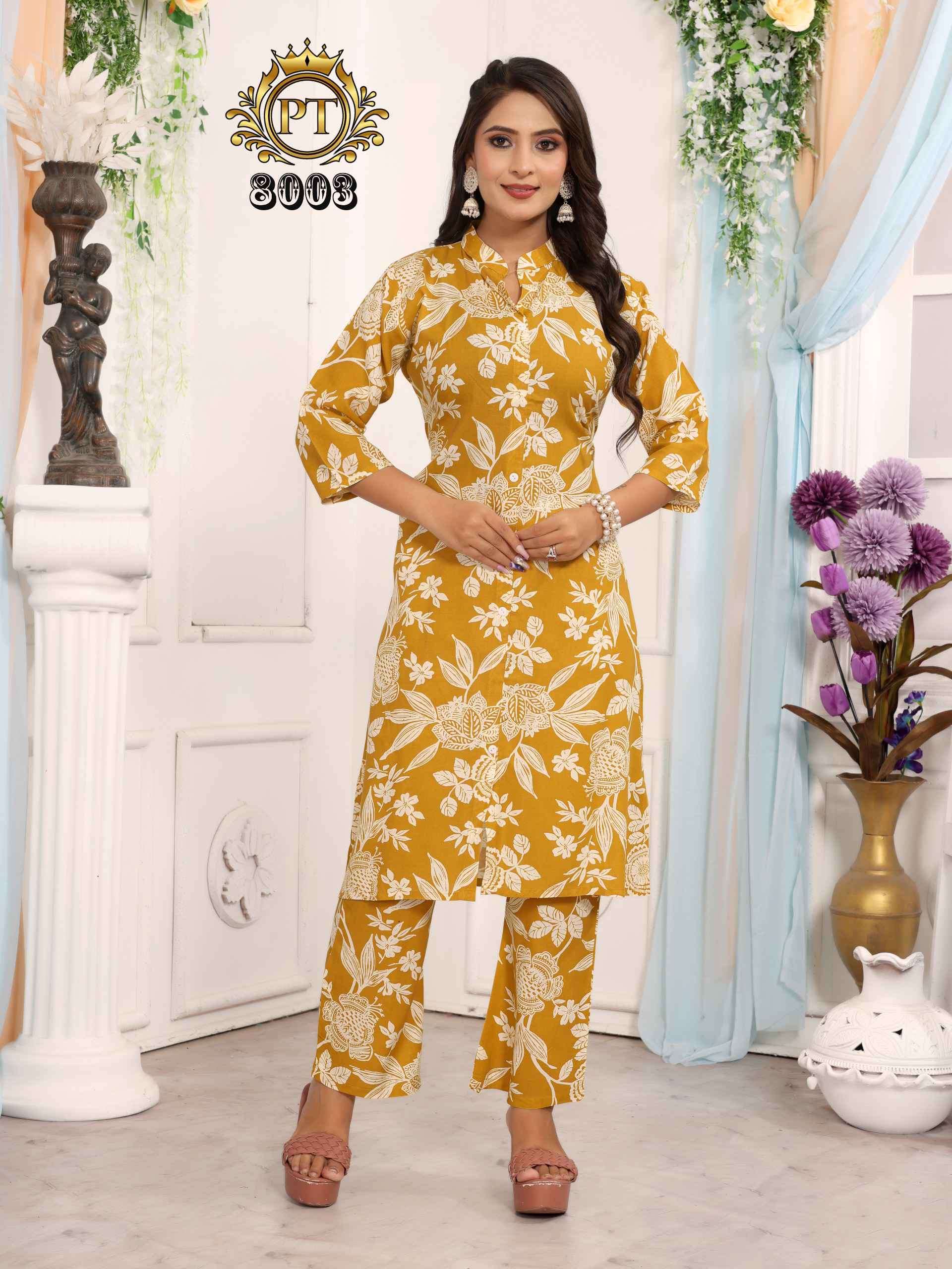 dulhari vol-7 by padmavti 3001-3008 series rayon print casual wear readymade cord set dealer surat