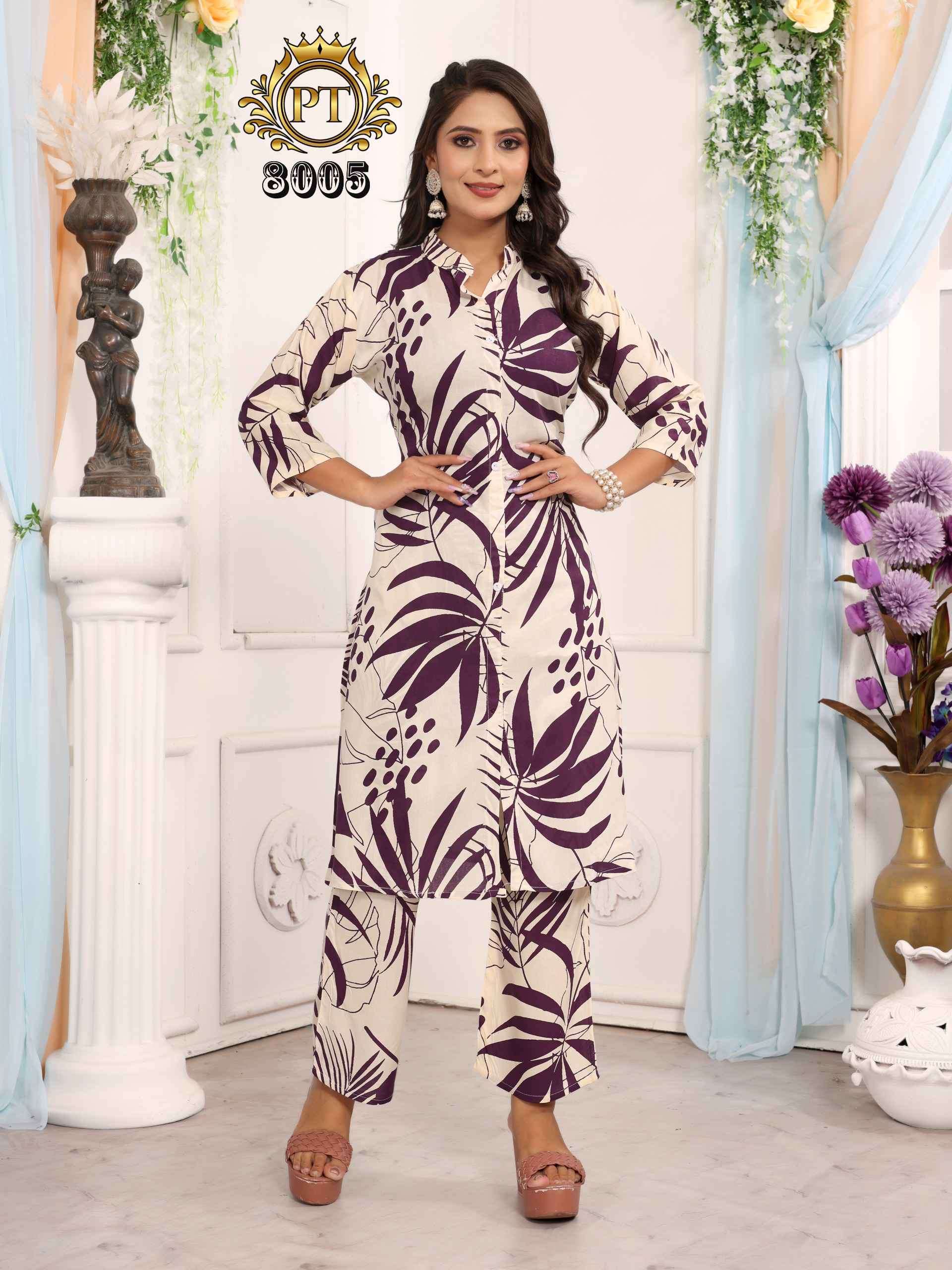 dulhari vol-7 by padmavti 3001-3008 series rayon print casual wear readymade cord set dealer surat