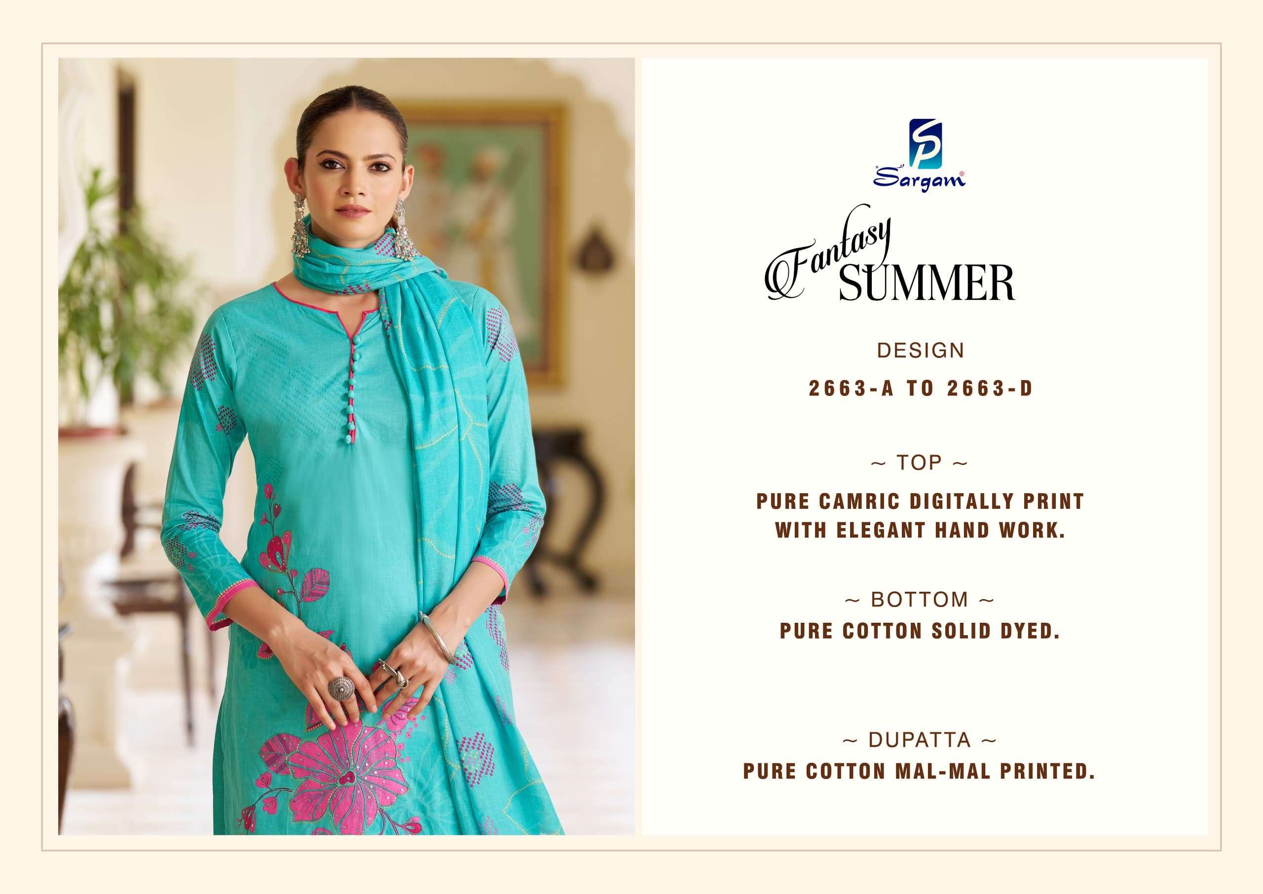 fantacy summer by sargam colors latest designer with handwork party wear salwar kameez wholesale surat