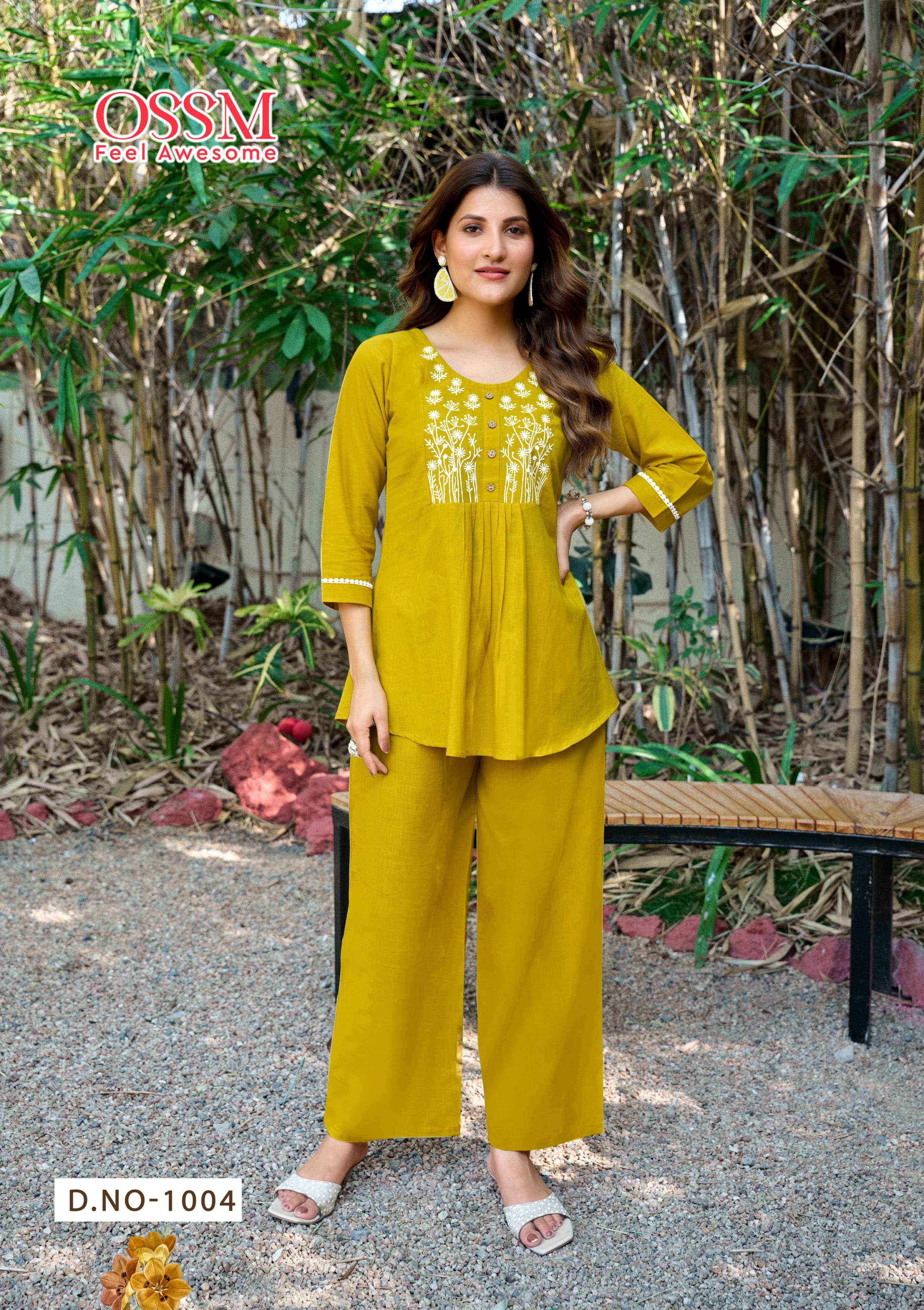 glamour by ossm 1001-1006 series exclusive designer summer casual wear cotton cord set buy online surat