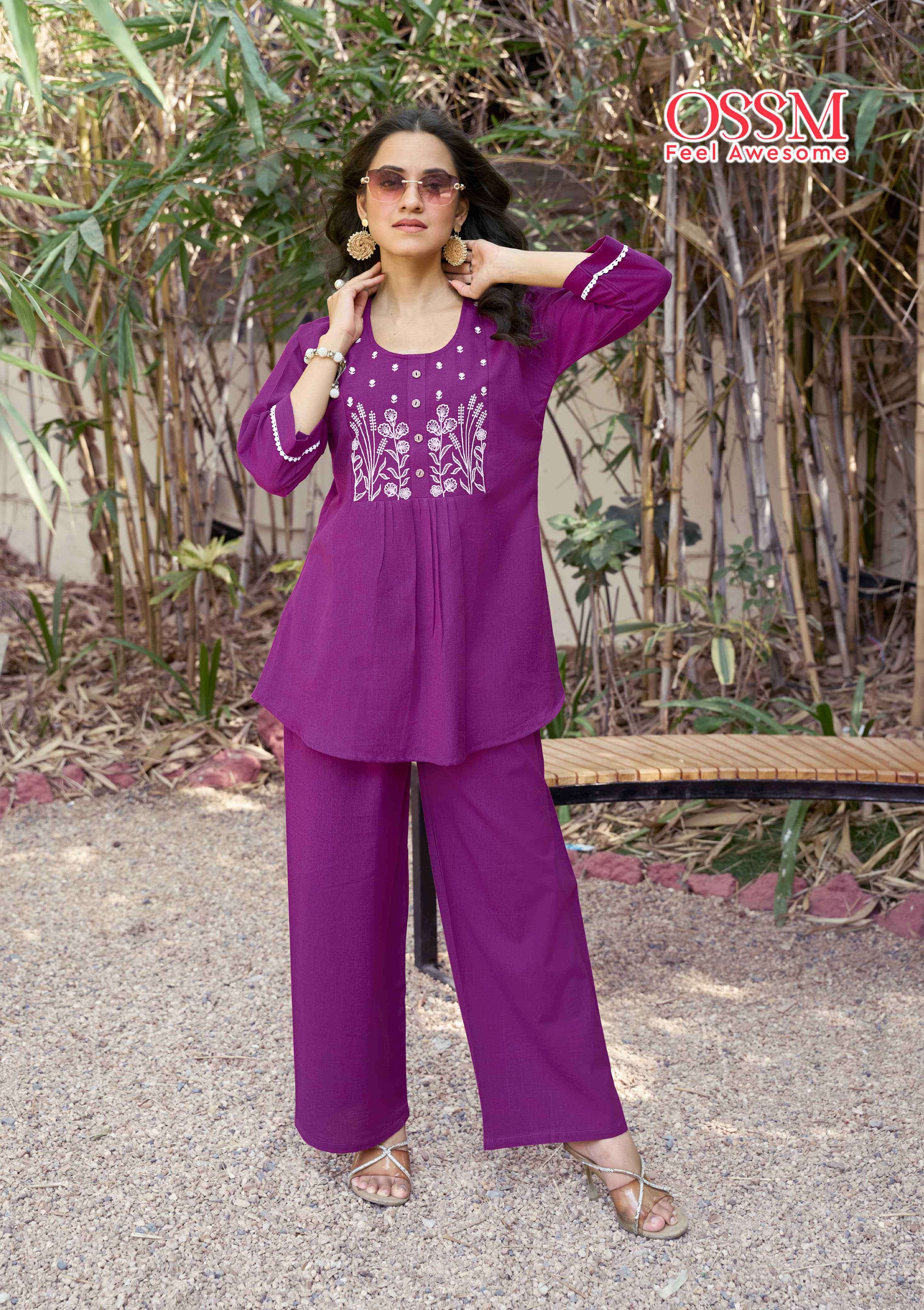glamour by ossm 1001-1006 series exclusive designer summer casual wear cotton cord set buy online surat
