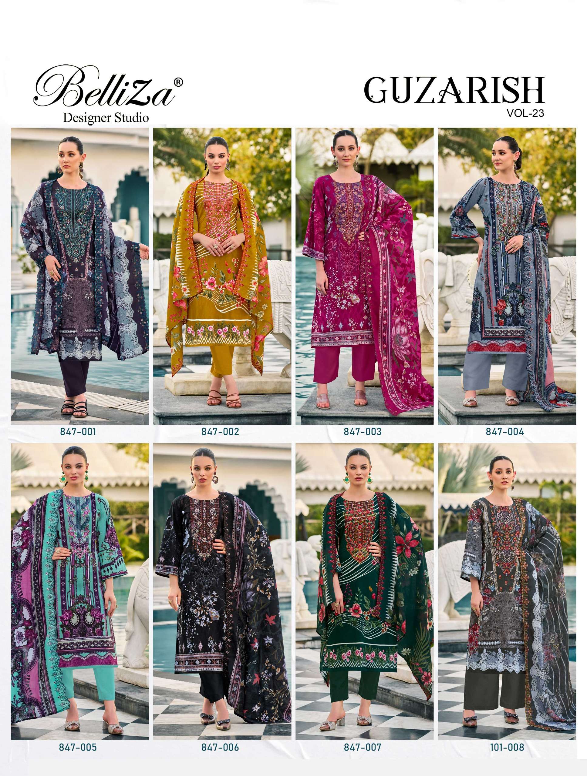 gulzarish vol-23 by belliza colors exclusive designer fancy embroidered party wear salwar kameez online surat