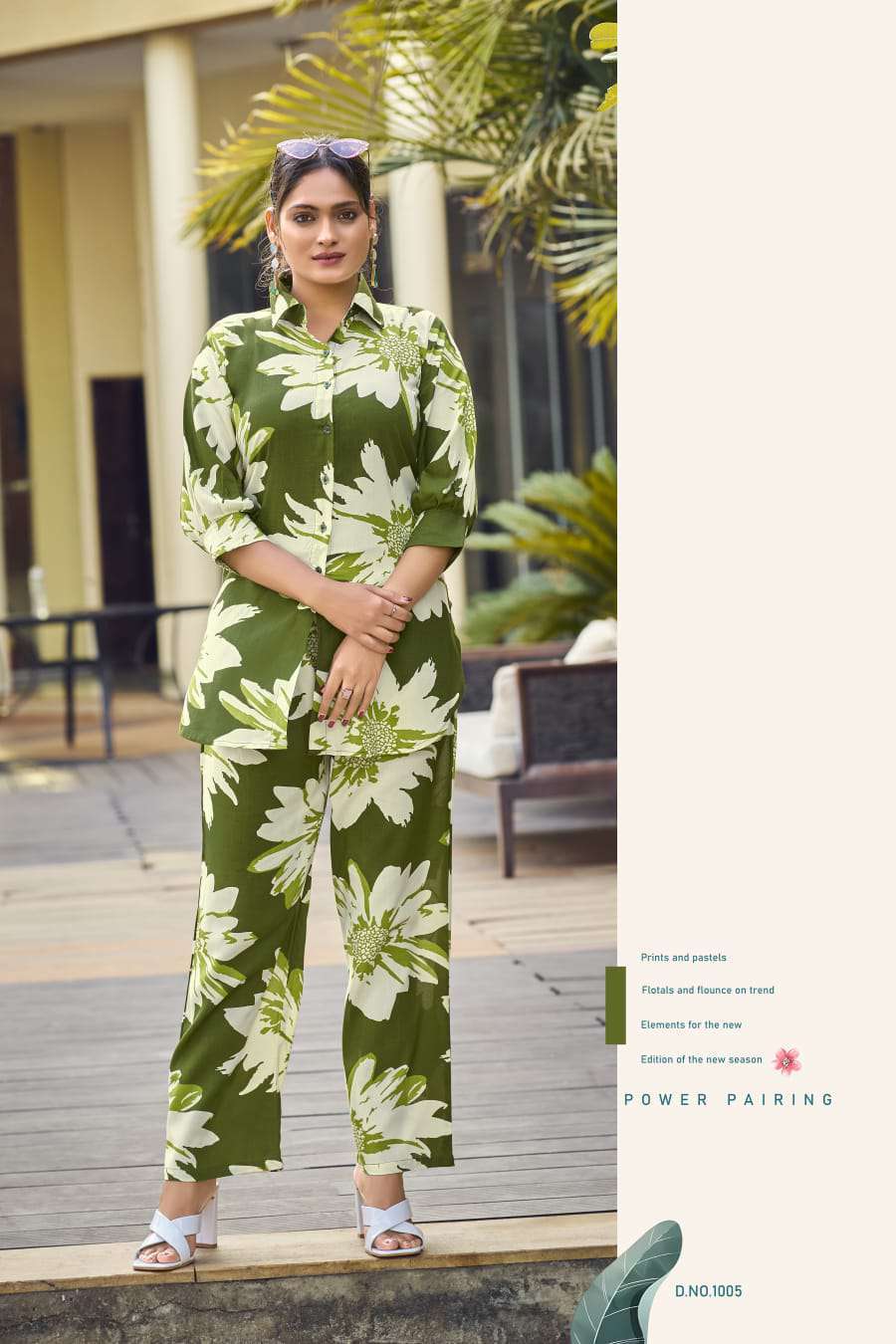 lifestyle by tips&tops 1001-1006 series designer summer wear readymade cord set collection buy online surat