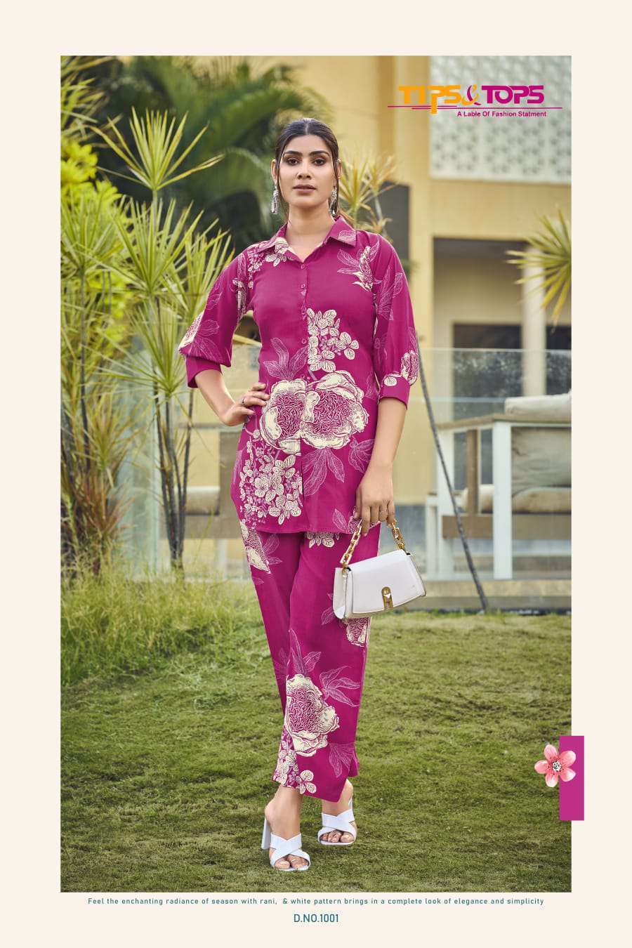 lifestyle by tips&tops 1001-1006 series designer summer wear readymade cord set collection buy online surat