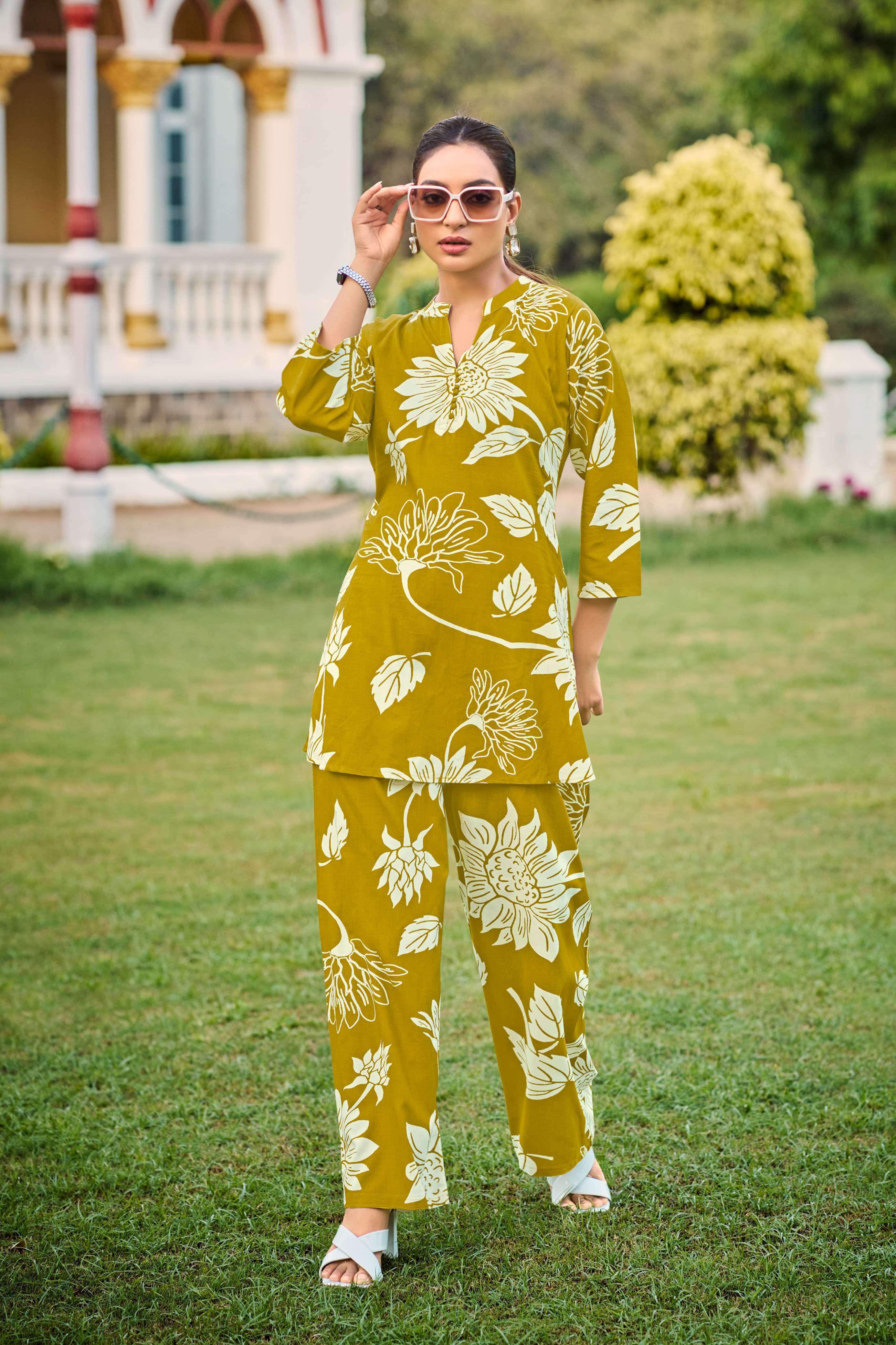 lifestyle by tips&tops 1001-1006 series designer summer wear readymade cord set collection buy online surat