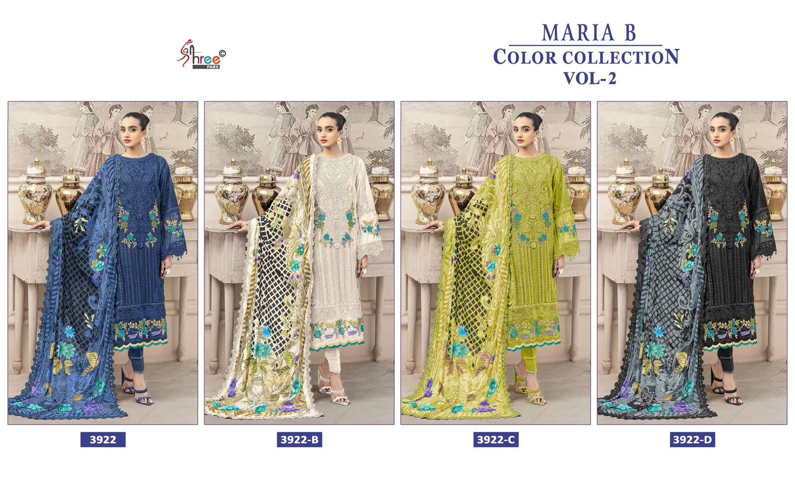 mariya b color collection vol 2 by shree fabs best designer with embroidered casual wear salwar kameez online surat