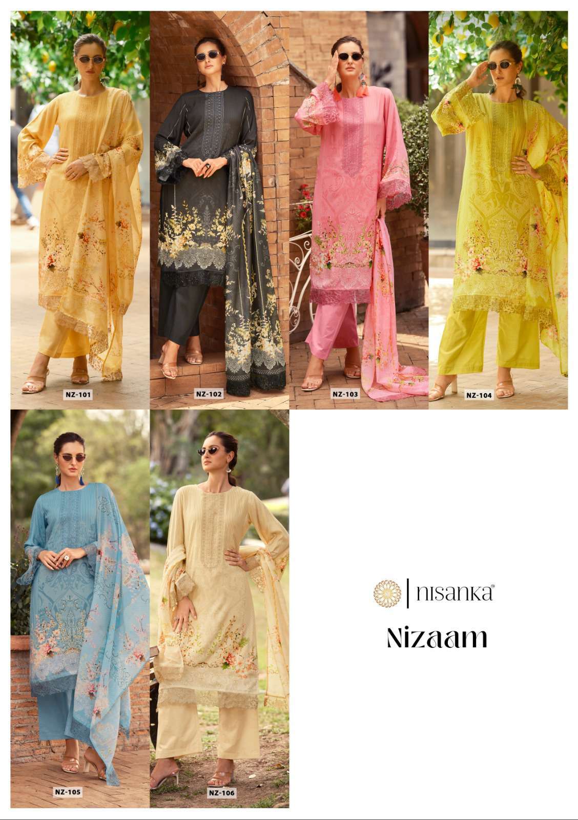 nisanka mills by hermitage 101-106 series exclusive designer ready to wear salwar kameez online surat