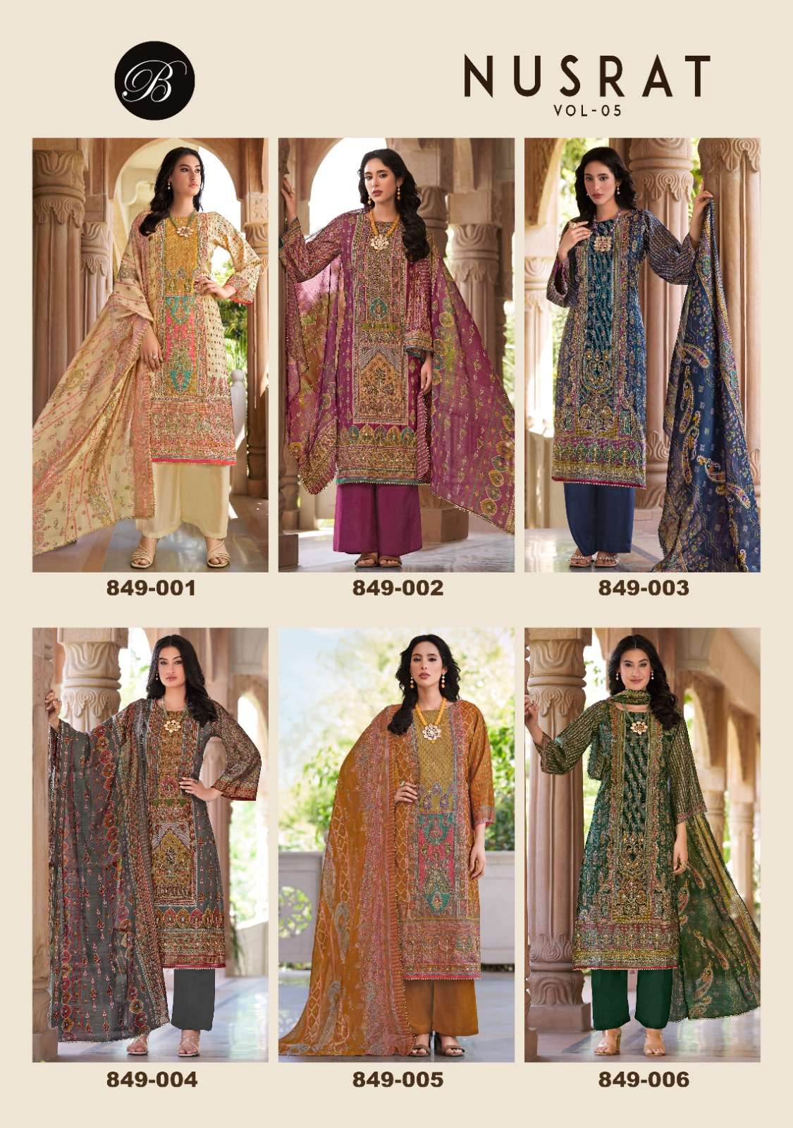 nusrat vol 5  by belliza colors exclusive handwork latest designer festival wear salwar kameez online surat