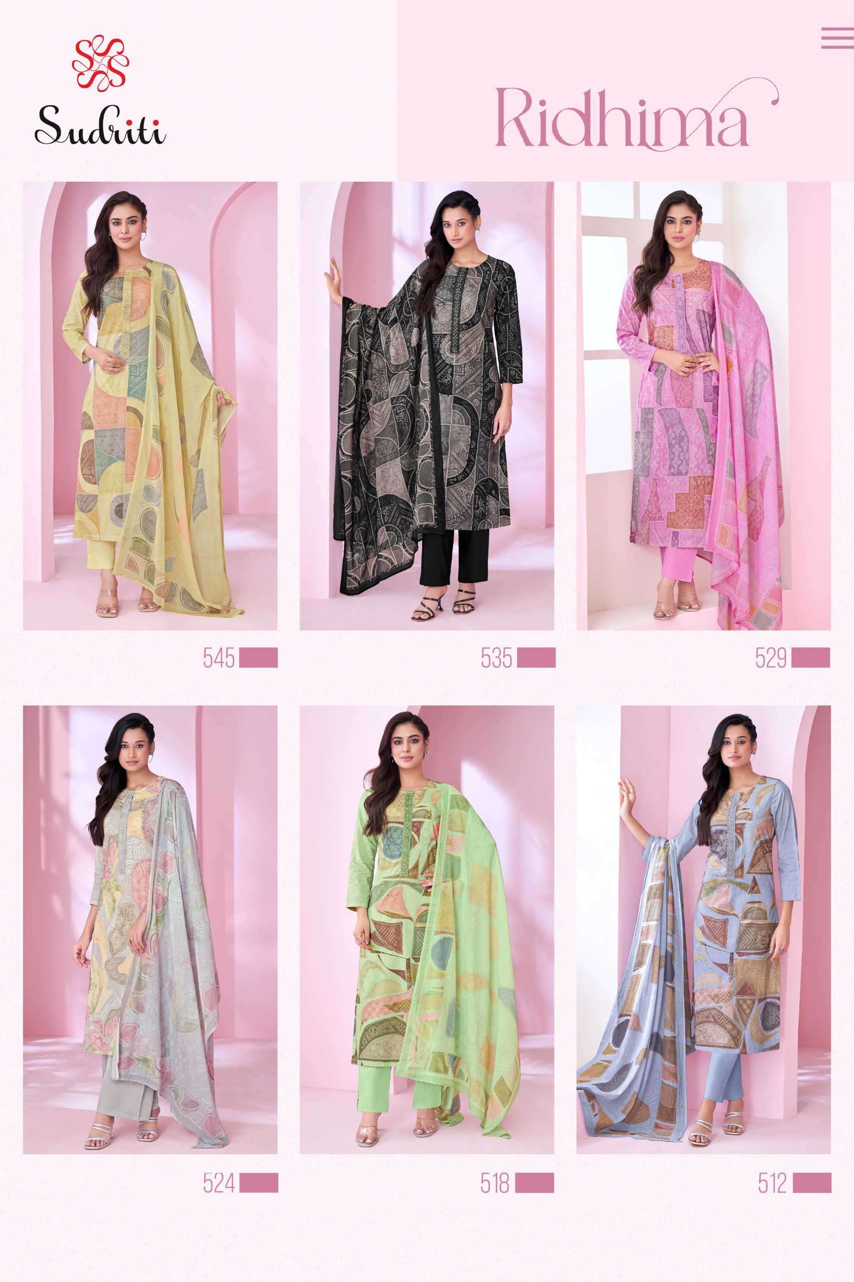 ridhima by sudriti colors exclusive latest designer embroidered cotton salwar suit supplier surat