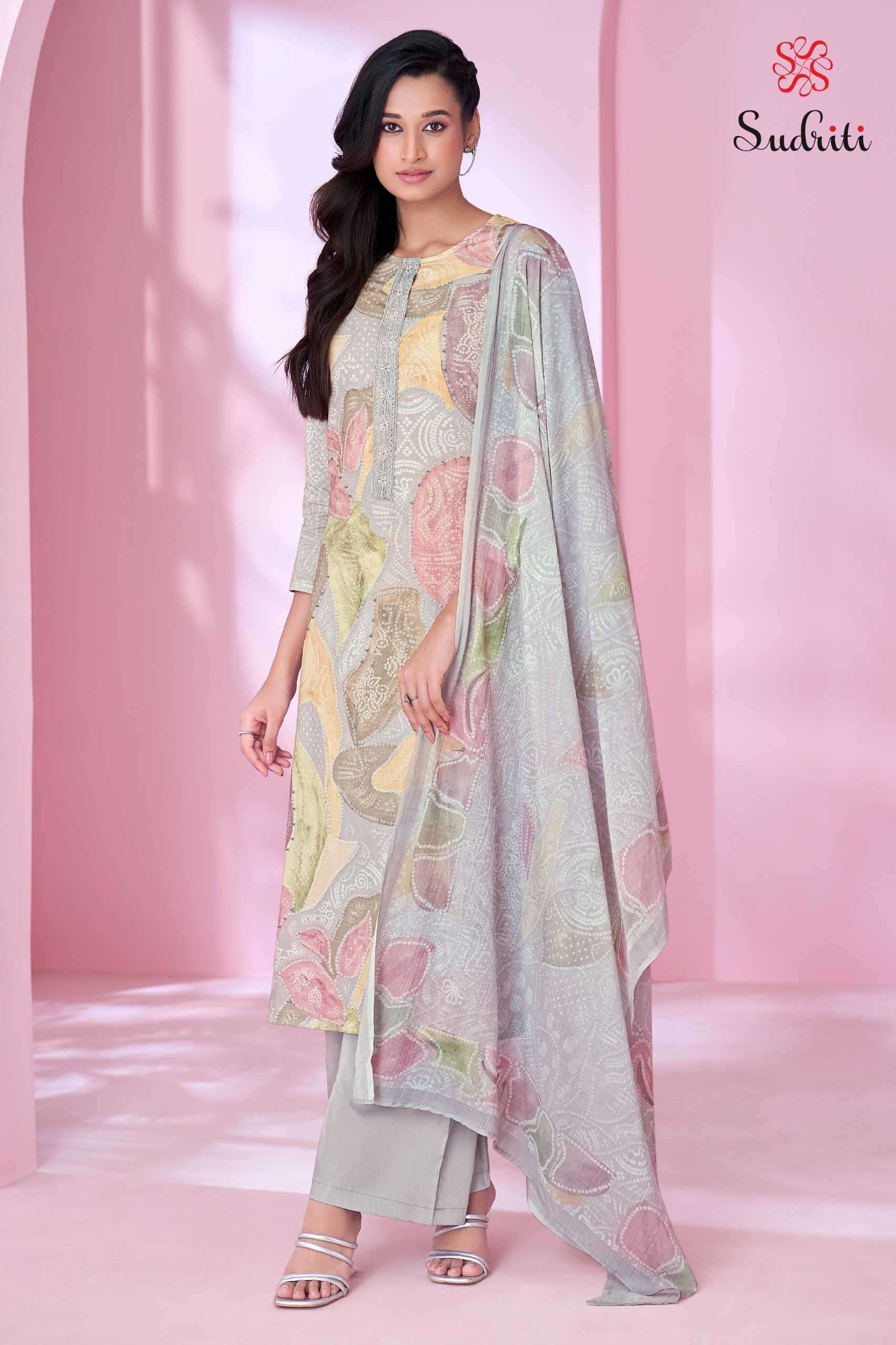 ridhima by sudriti colors exclusive latest designer embroidered cotton salwar suit supplier surat