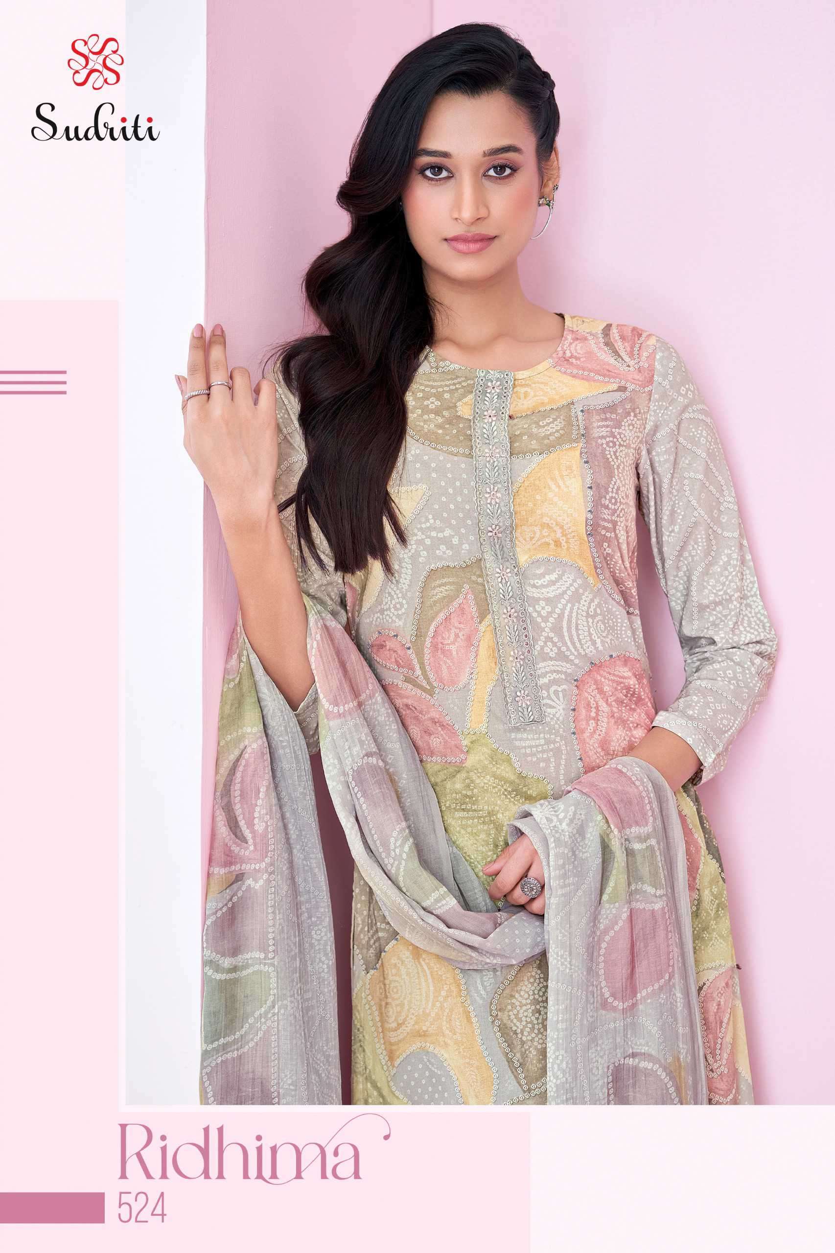 ridhima by sudriti colors exclusive latest designer embroidered cotton salwar suit supplier surat